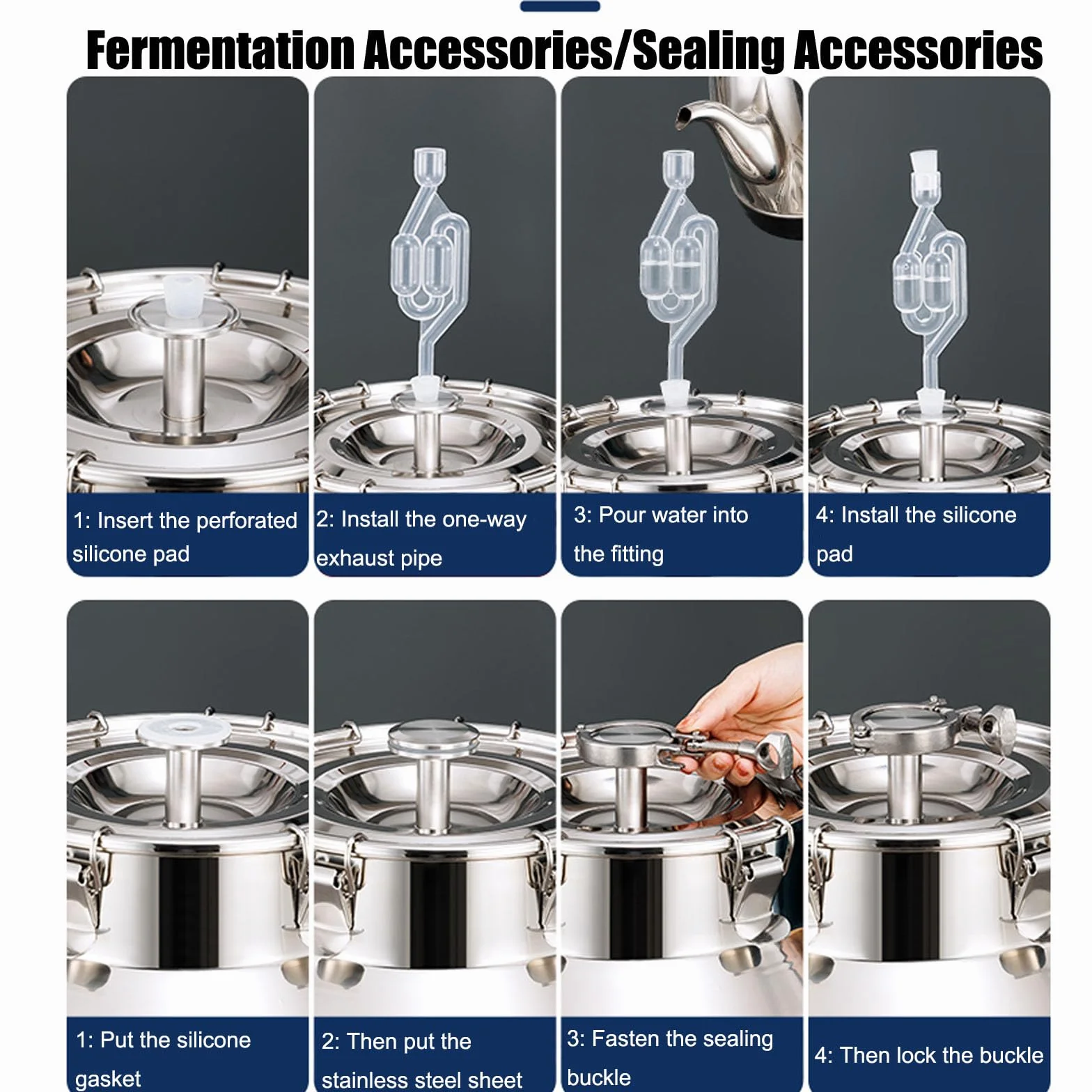 Fermentador de acero inoxidable con cierre de aire, kit de cerveza casera de 6 galones para hacer cerveza y vino, equipo de preparación duradero para fermentación, fácil de limpiar, perfecto para