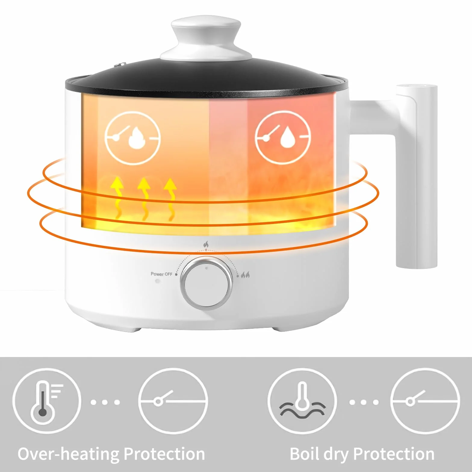 Olla Eléctrica para Cocinar Hot Pot 1.8L 220V Vaporera Eléctrica Shabu Shabu