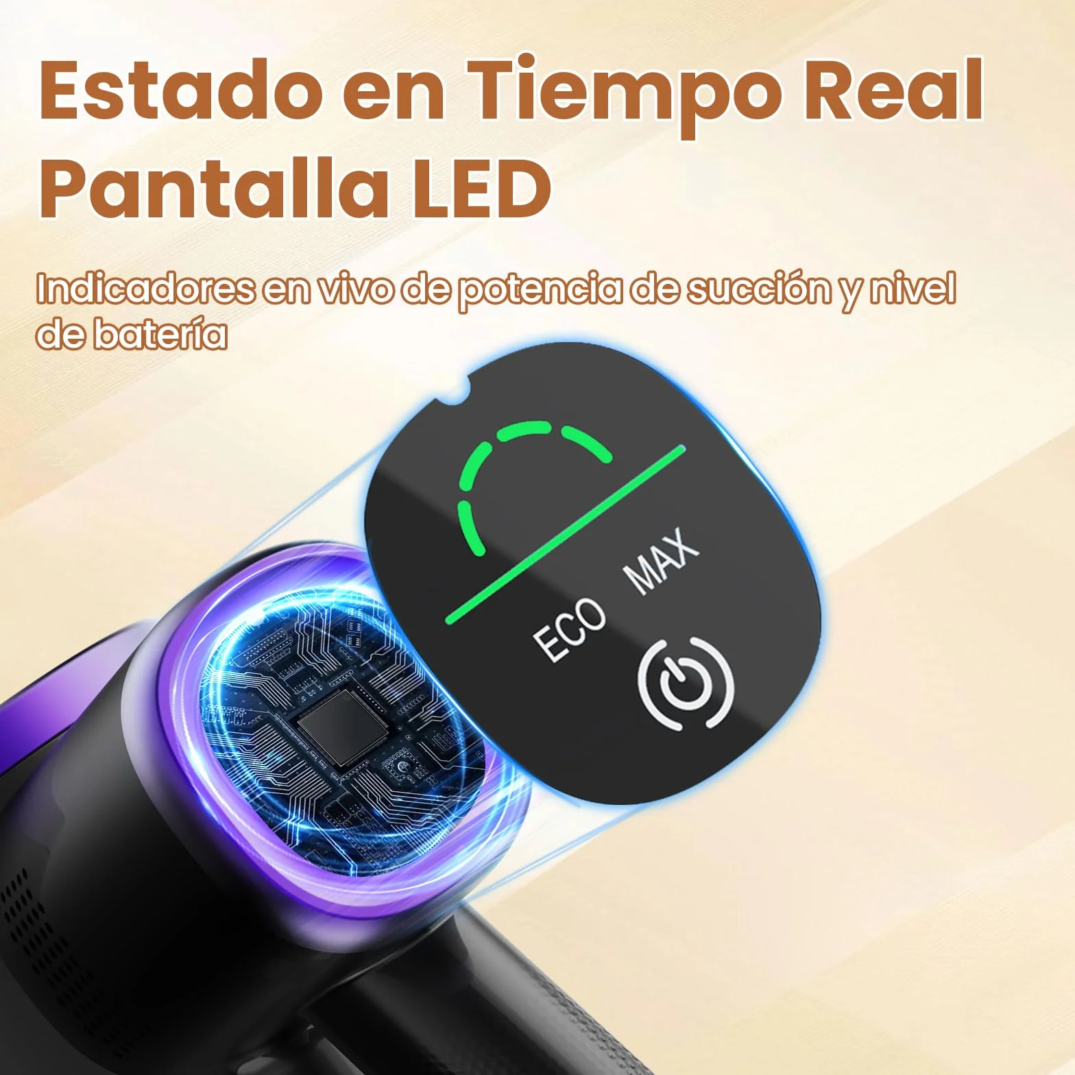 Aspiradora sin Cable Escoba S9,45KPA/550W Aspiradora Inalámbrica con Tubo Plegable y Base de Carga Mural,Luz Verde,Motor Sin Escobillas,hasta 45 Min,para Pelo de Mascotas,Suelos y Alfombras