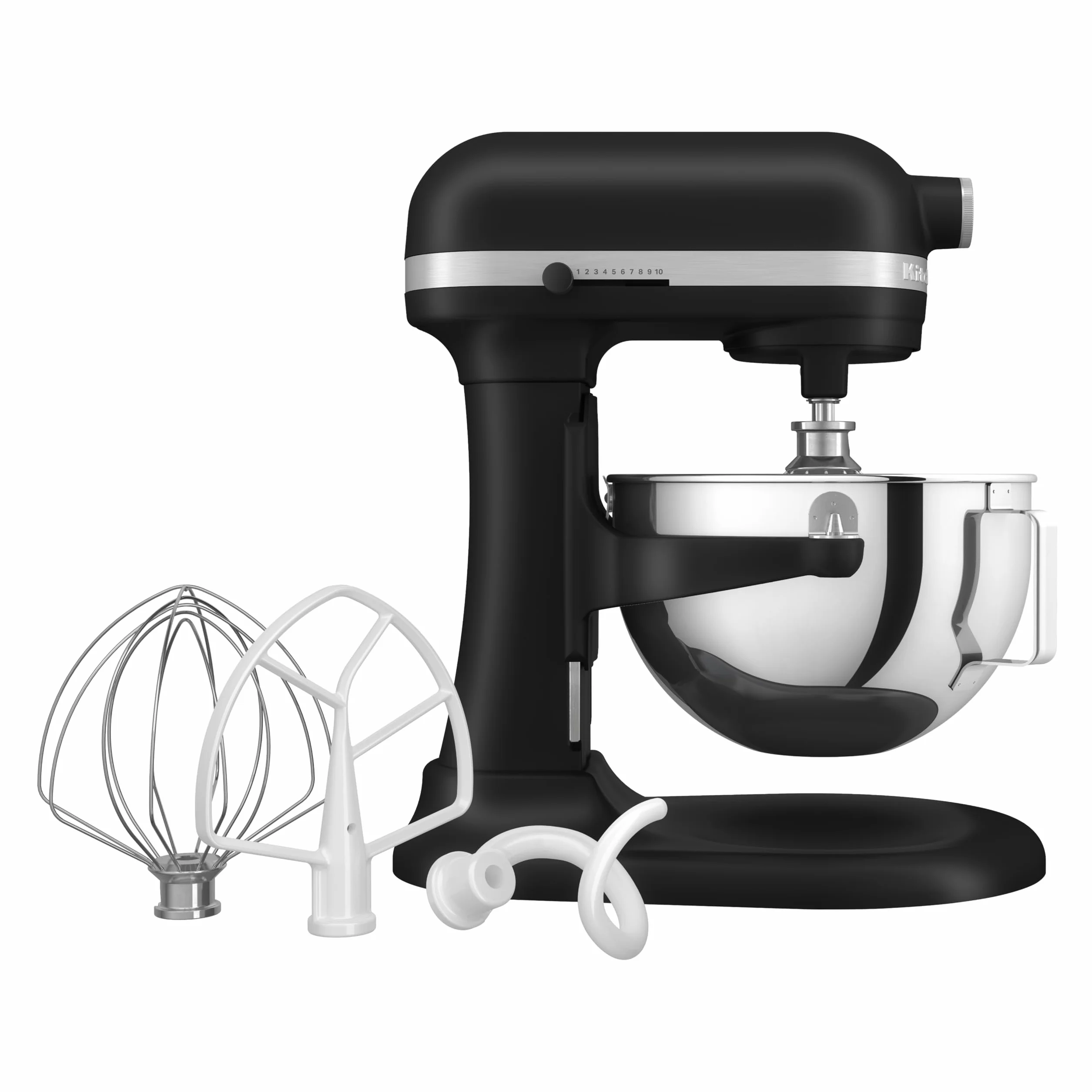 KitchenAid Batidora Amasadora Bowl-Lift 5.2L Heavy Duty, Cuerpo y Engranajes Metálicos, 11 Velocidades, Flex Edge, 67 Puntos de Contacto, Negro Mate
