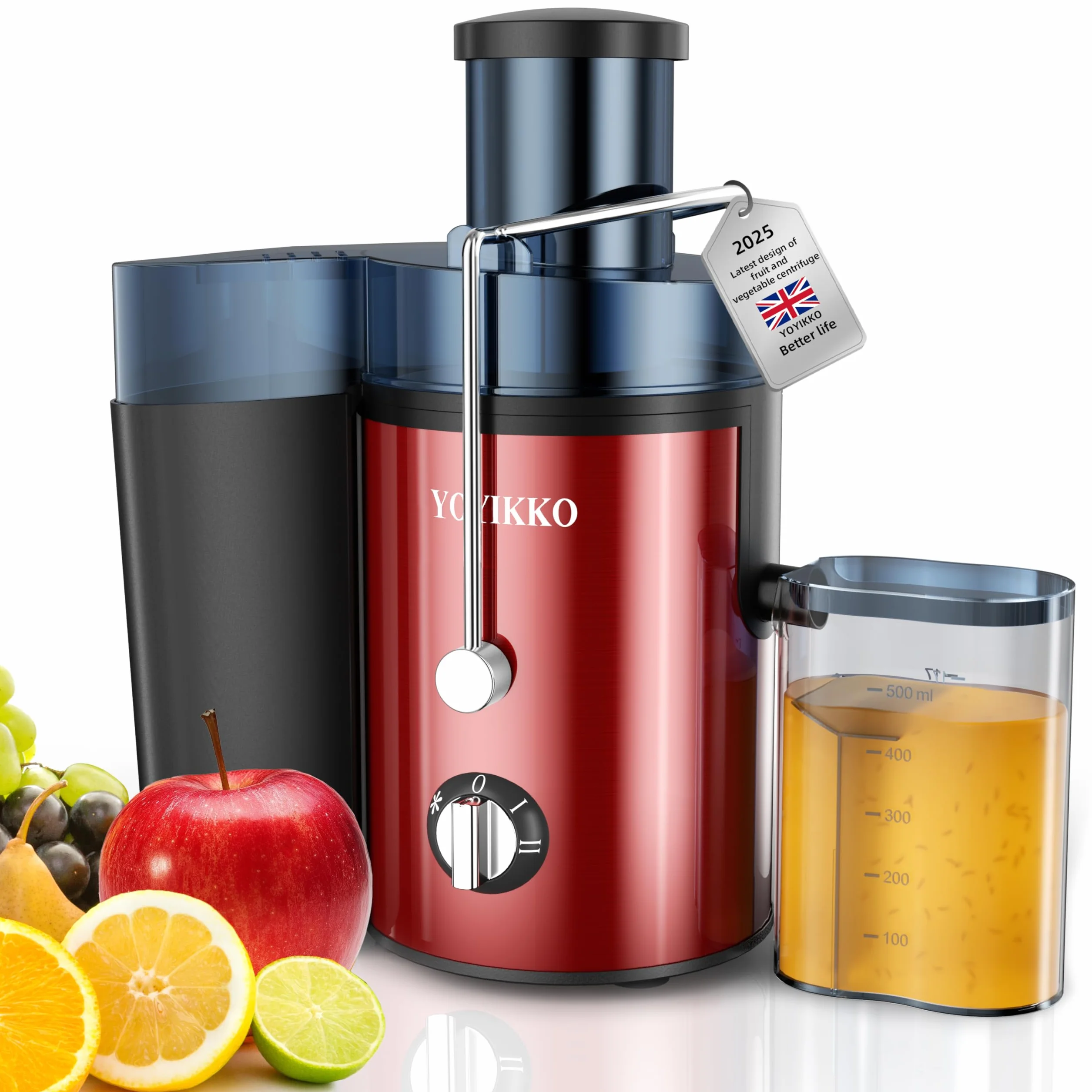 Licuadora 800W Acero Inoxidable 75mm 3 Velocidades Extractor Frutas Verduras