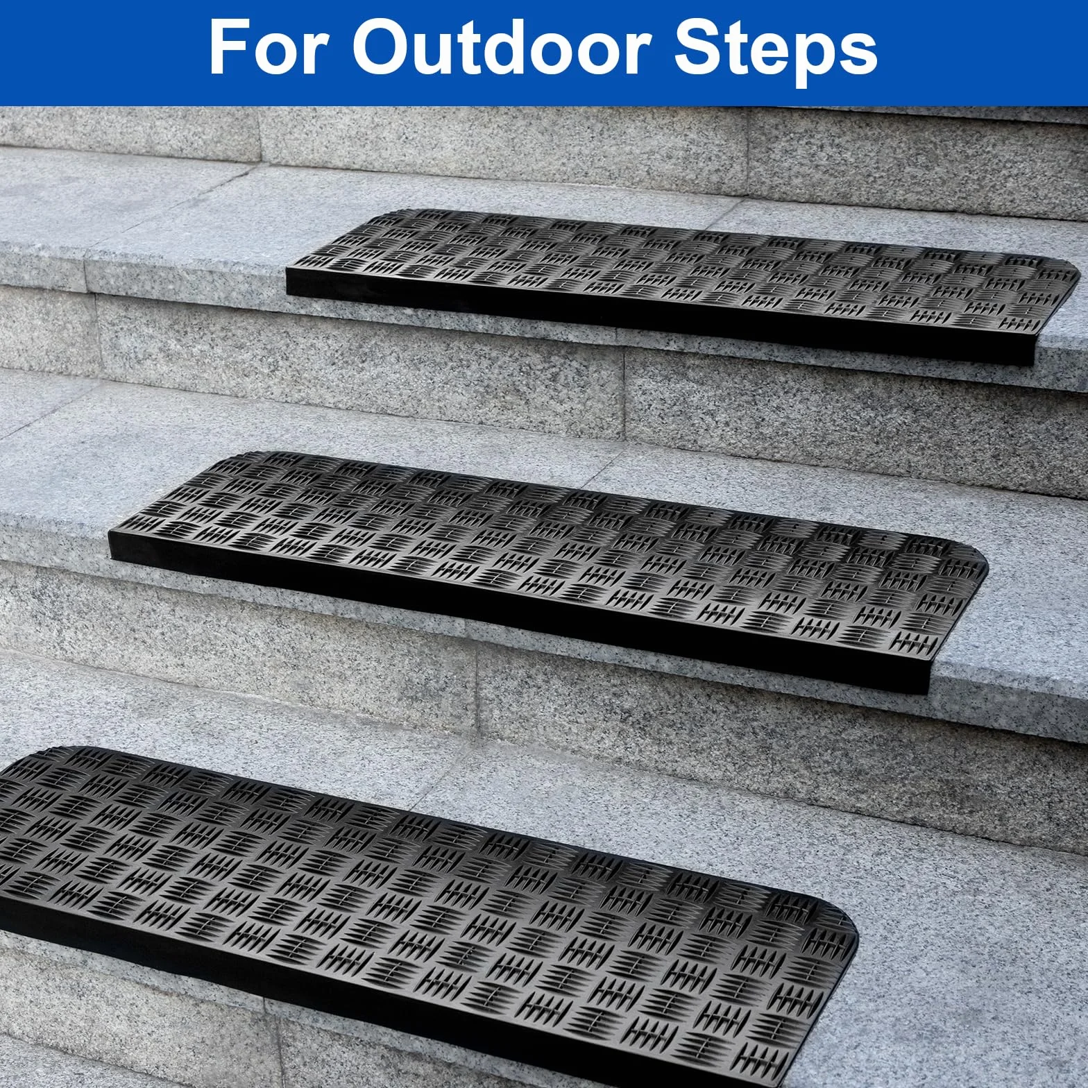 Spurtar Juego de 5 Cinta Caucho Sintético，65 x 25 cm Antideslizante Escaleras Alfombrillas de Goma para Escaleras, Antideslizantes para Interiores y Exteriores Moqueta Adhesiva con Doble Cara