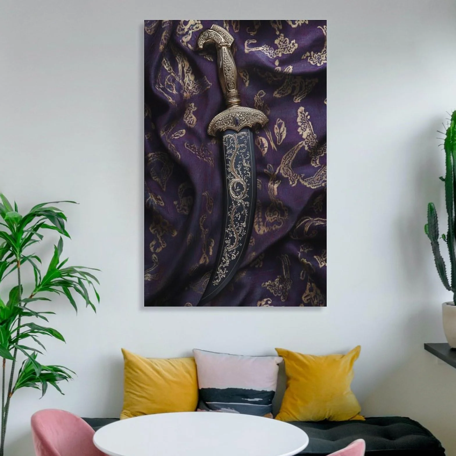 WJWART Sikh Kirpan - Póster en lienzo para decoración de dormitorio, oficina, habitación, regalo, 60 x 90 cm