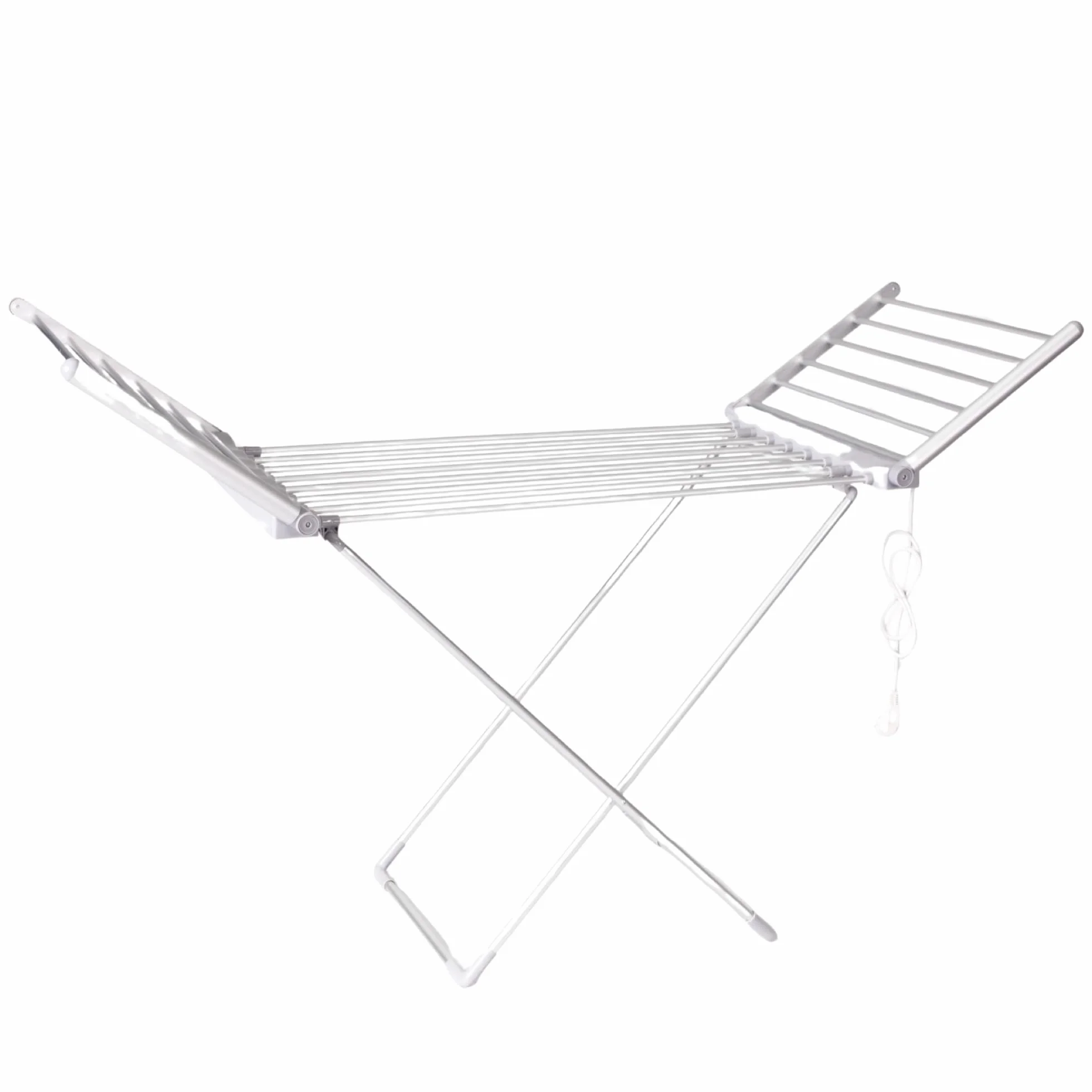 Bargain Factory Tendedero de Ropa con alas, de Aluminio, 230 W, eficiencia energética, 18 rieles calefactados, Soporte para Secadora de Ropa Interior de Baja energía