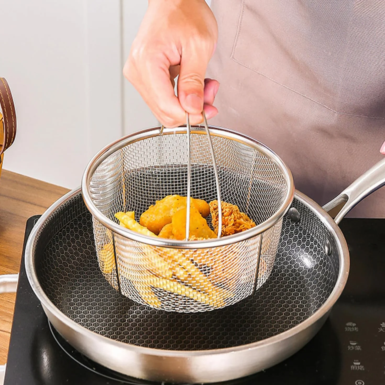 Cesta de Vapor de Acero Inoxidable, Malla para Cocinar, Colador, 20cm