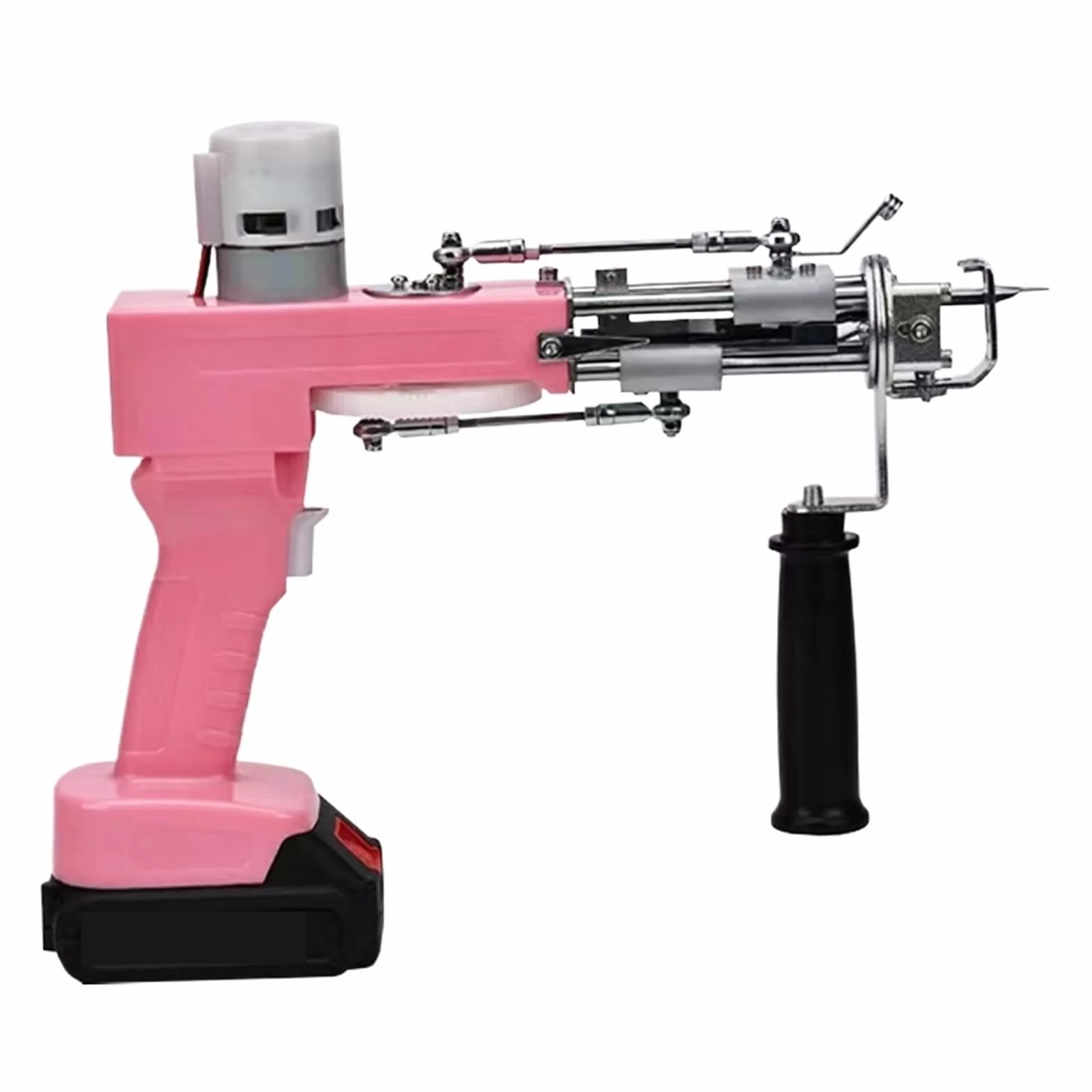 Pistola De Tufting Inalámbrica Con Batería De Litio 2 En 1, Pistola Eléctrica For Alfombras, Kit De Pistola De Tufting A Batería For Alfombras(Pink)