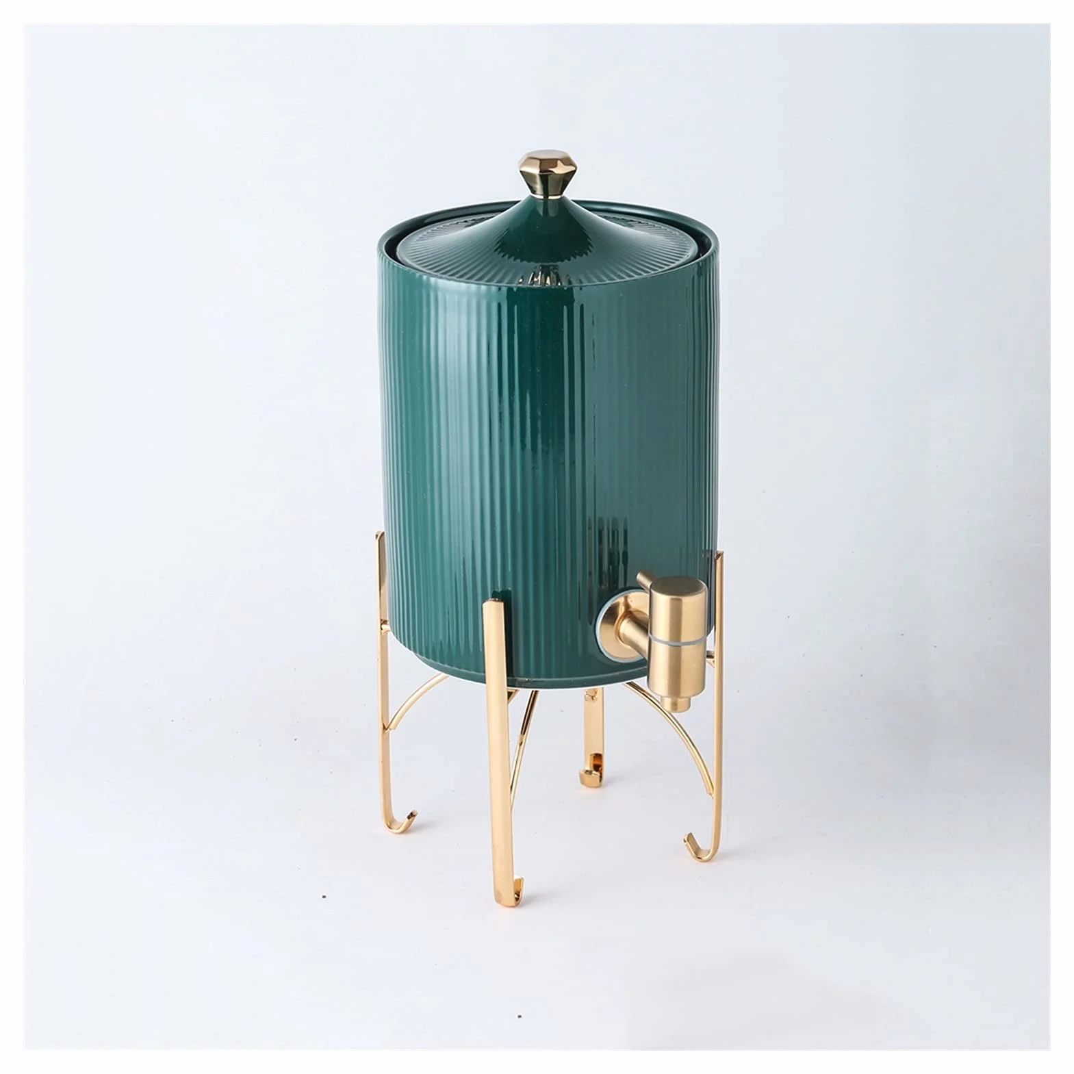 Jarra Cerámica creativa Hervidor de frío con base Tetera de gran capacidad con grifo Hermosa y práctica for hogares, restaurantes, bares Jarra Agua (Color : Green)