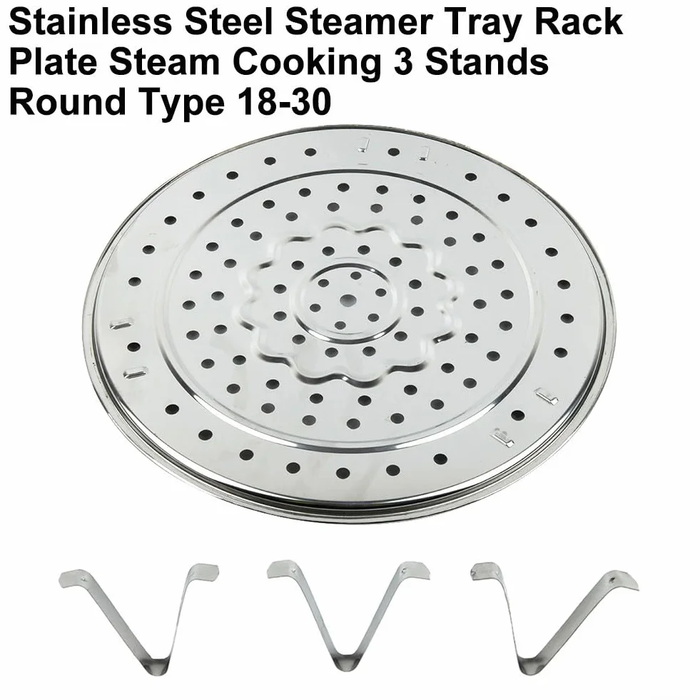 Bandeja de vapor ajustable acero inoxidable 20 cm 3 soportes desmontables para ollas sartenes