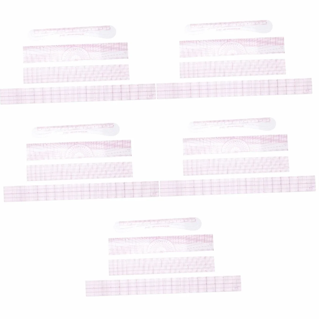 ARTIBETTER Conjunto Reglas Curvas Transparentes Para Costura Y Patronaje Reglas Plásticas Multiusos Con Precisa Para Confección Y Diy 4 Piezas X 5