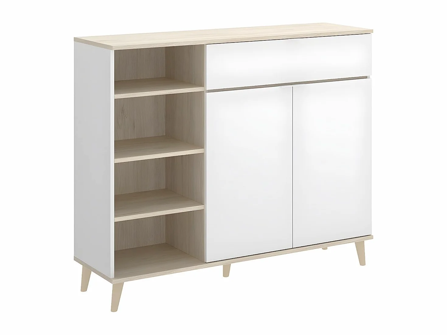 DEKIT GRUPO RIMOBEL - DEKIT Mueble Auxiliar de cocina, color Blanco/Natural, 102x120x40 cm, WOK