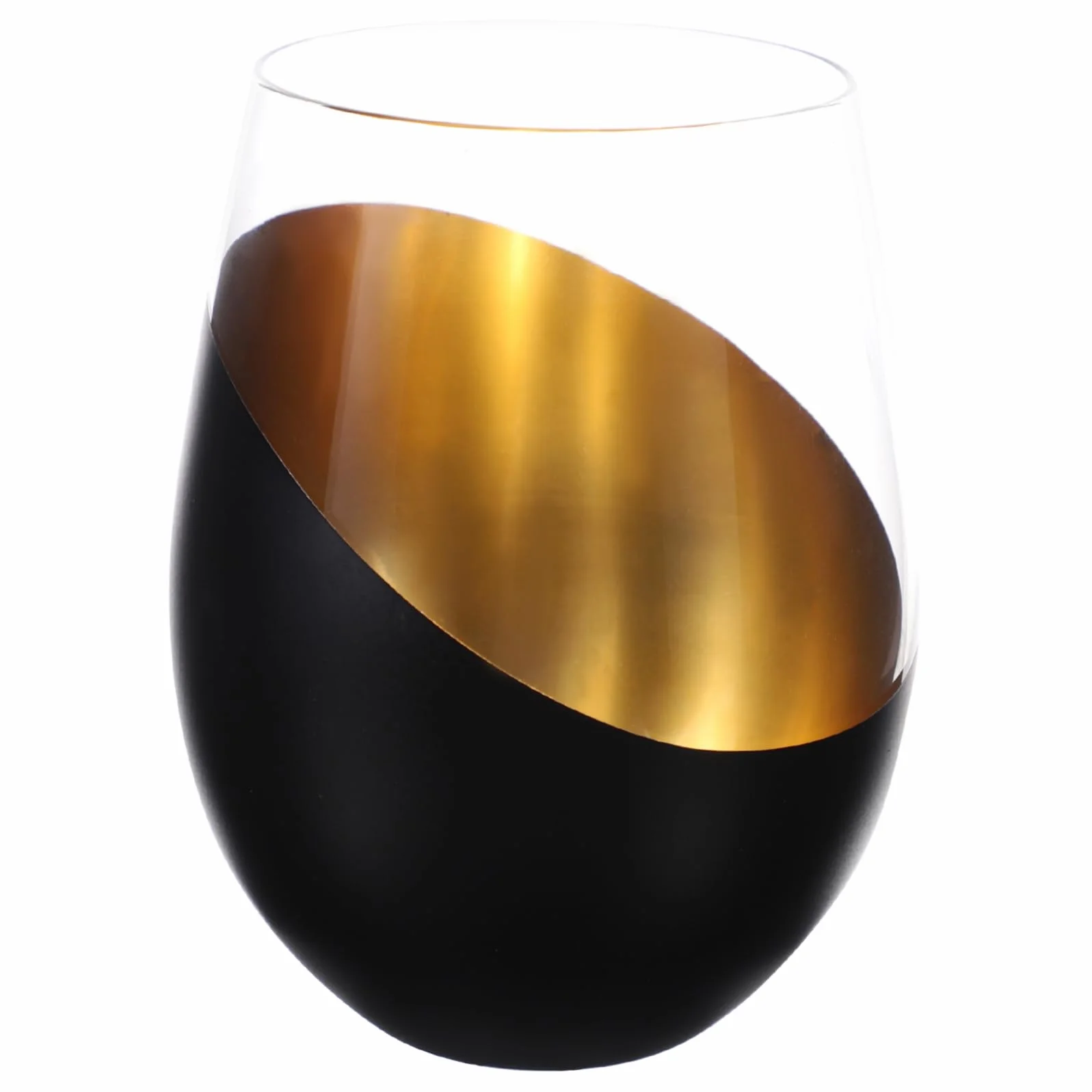 SHOWERORO Copa de jugo ovalada de vidrio redondo de cristal elegante, copa de vacaciones, decoración del hogar, taza de vino sin tallo, taza de vino whisky, copa de vino tinto