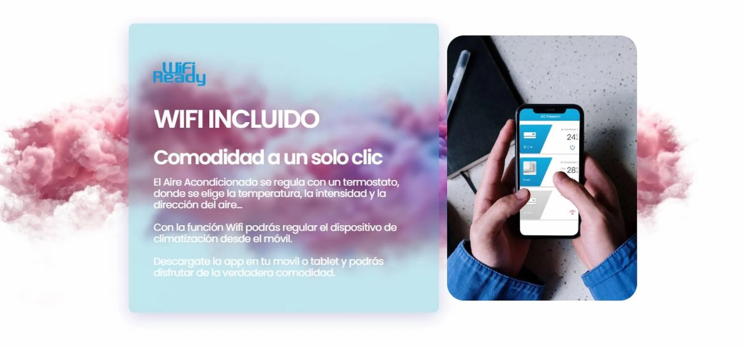 INFINITON Aire Acondicionado SPTWF09A2, 9000 BTU, Wifi, Bomba de Calor, Inverter, Deshumidificador, A+++, Blanco