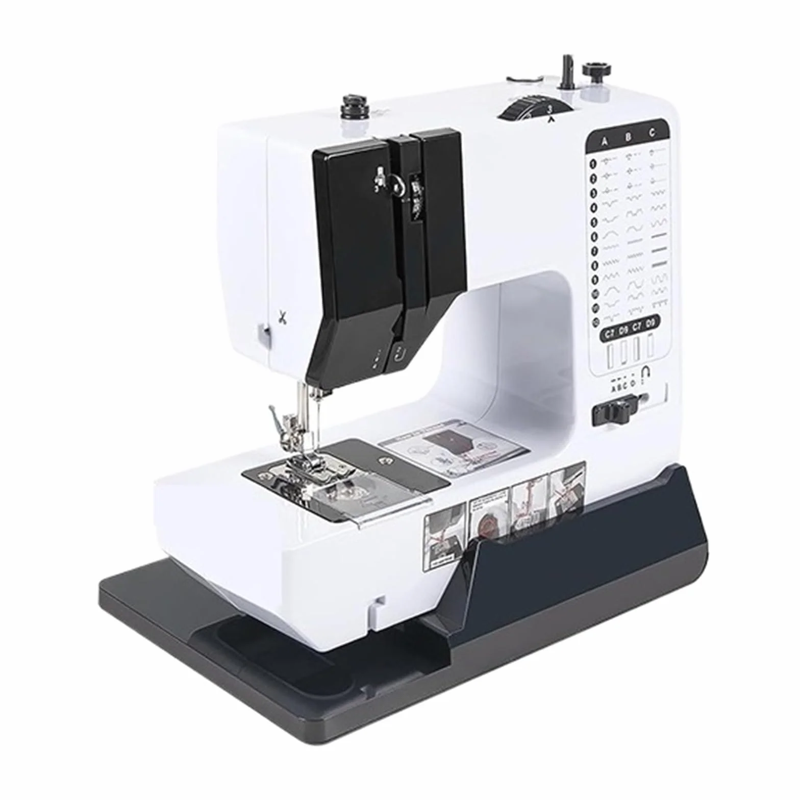 Mini Máquina De Coser Portátil Con Prensatelas Reemplazable, 38 Puntadas, Botón Inicio For Overlock, Eléctrica, Pedal Mesa PortáTil Y Flexible