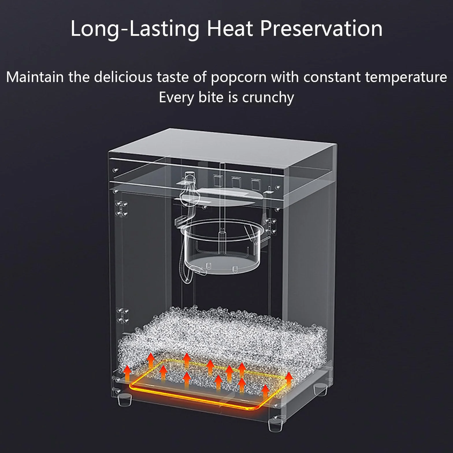 Máquina Comercial de Palomitas de Maíz, Máquina de Palomitas de Maíz para Cine con Hervidor de Acero Inoxidable, Máquina de Palomitas de Maíz de Mesa de Vidrio Templado, para el Hogar
