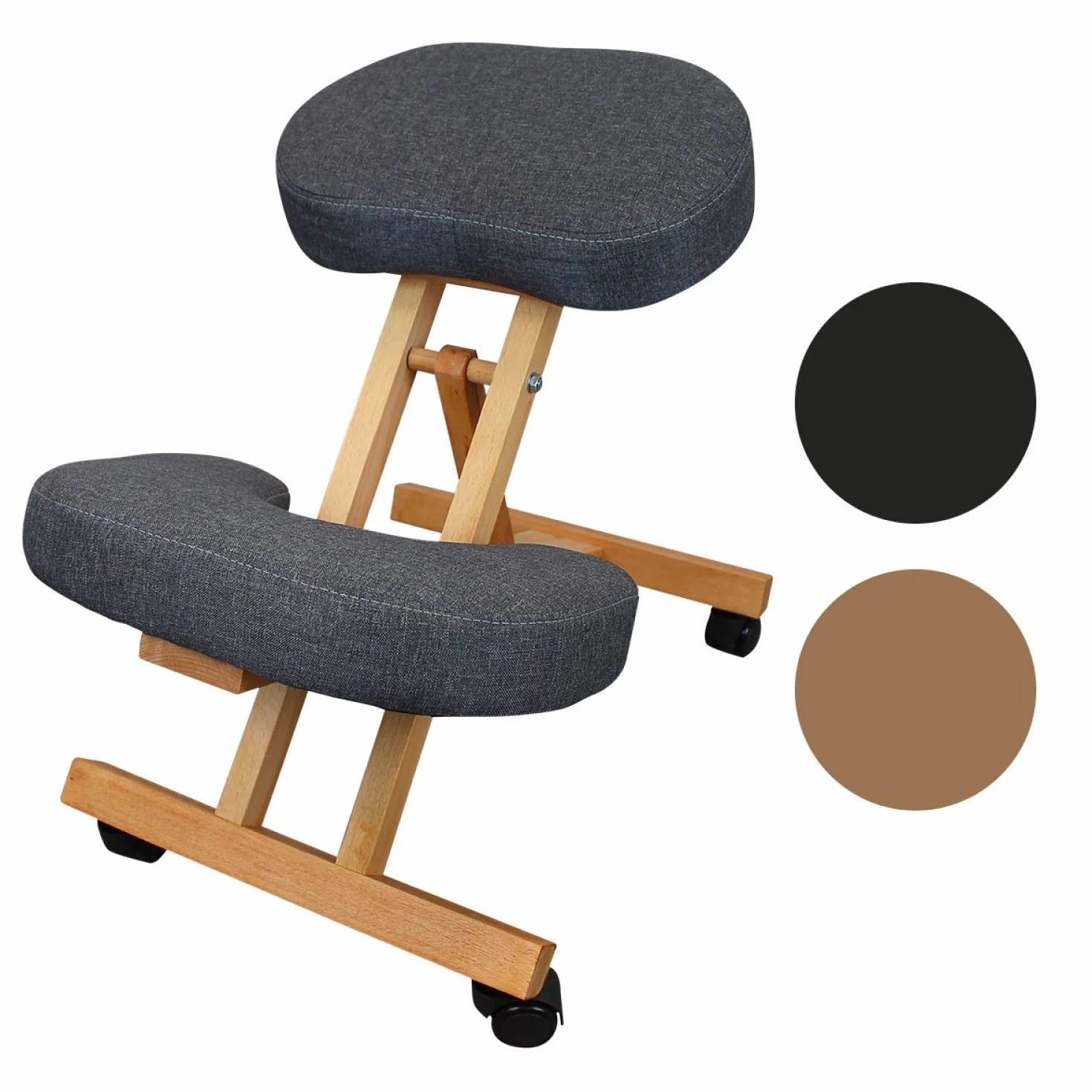 Vivezen – Taburete ergonómico – Asiento de rodilla de madera plegable y ajustable, 3 colores