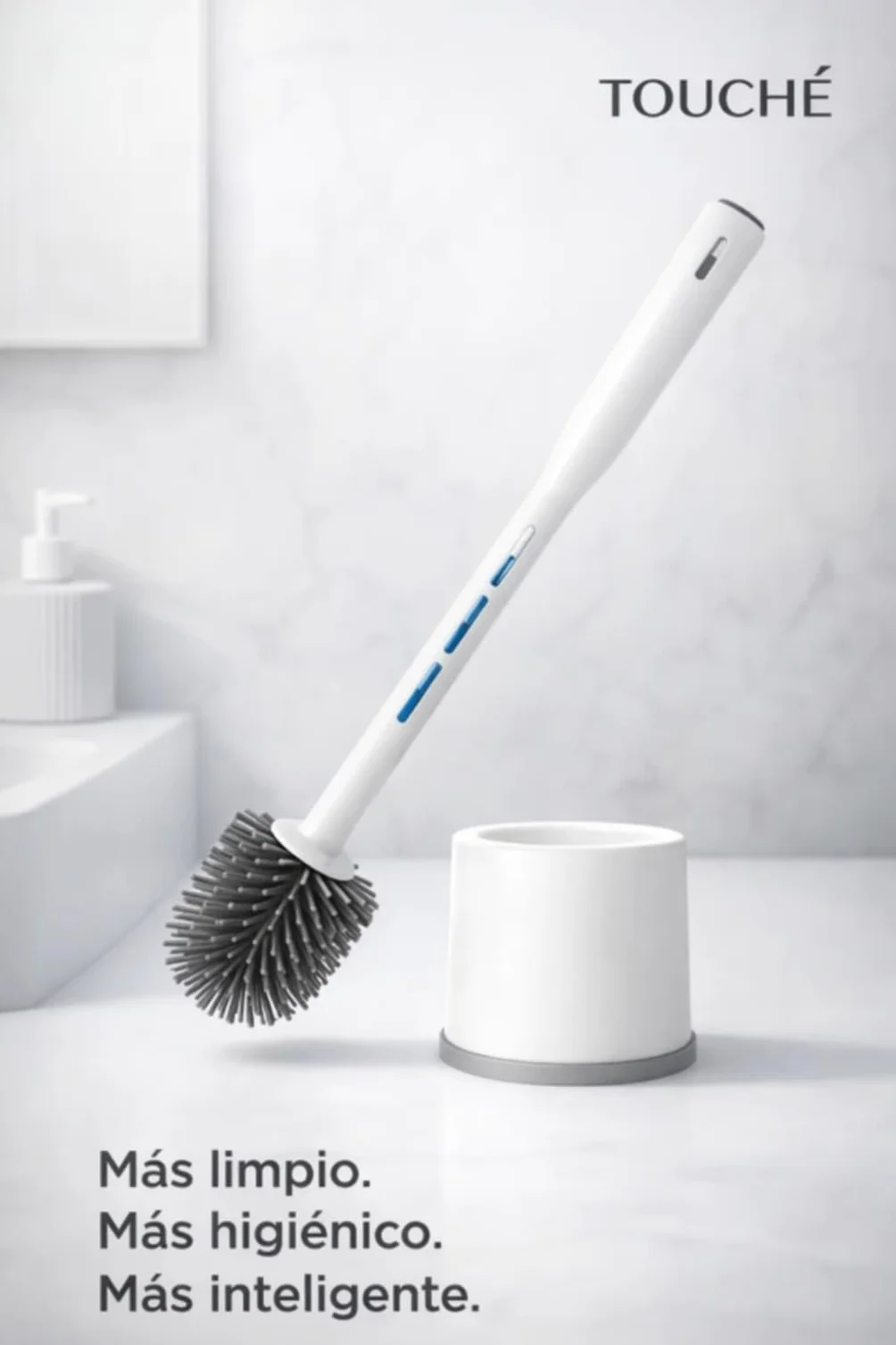 Escobilla de Baño con Dispensador de Jabón, Antibacteriana de Silicona para Limpieza de Inodoro
