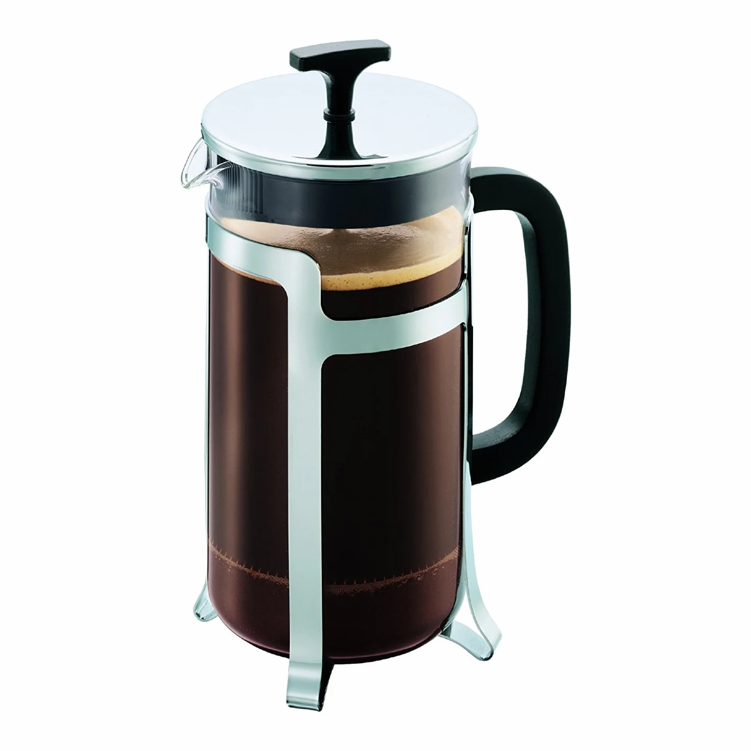 Bodum Jesper - Cafetera, 8 tazas 1 l, acero inoxidable brillante
