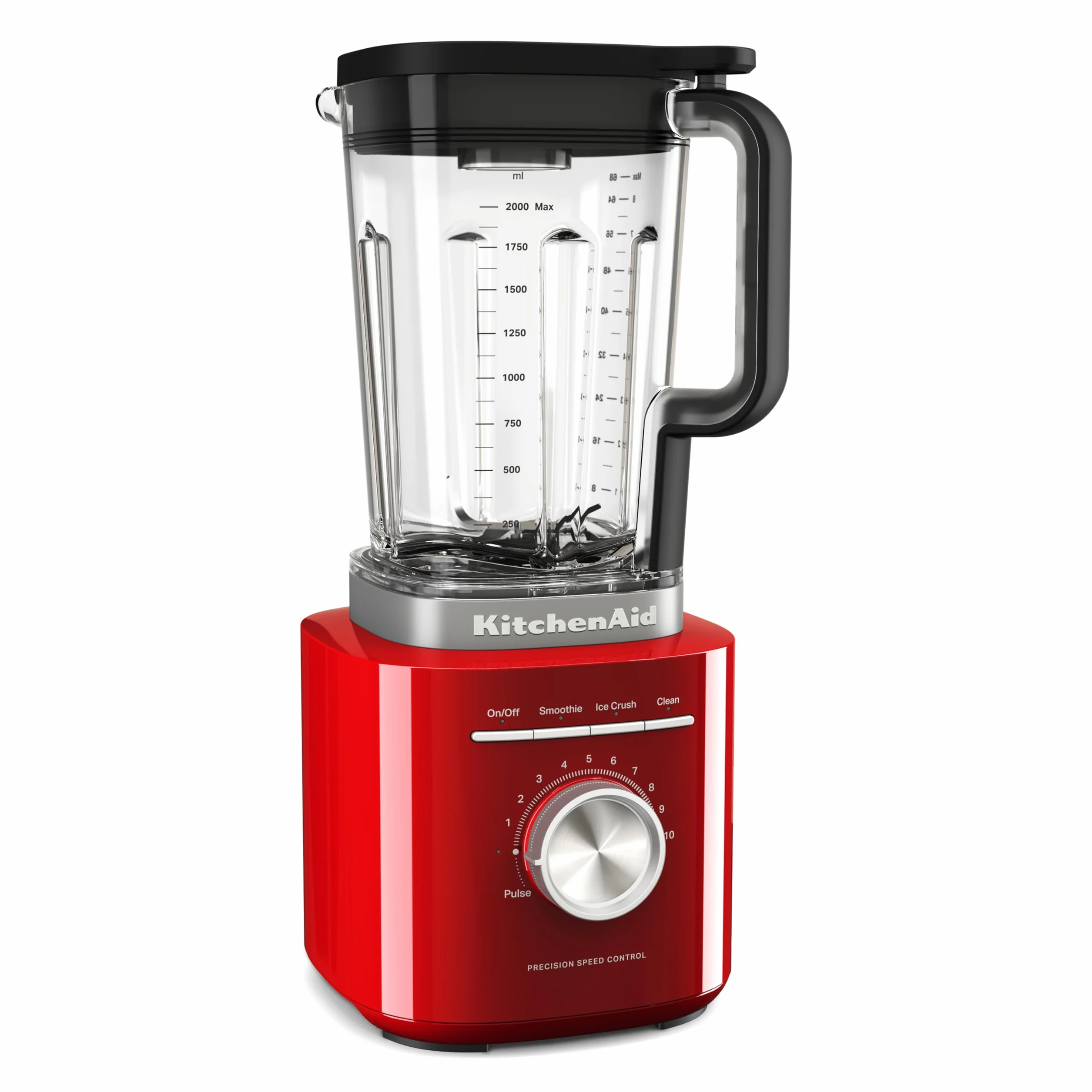 KitchenAid Batidora Pure Power, Jarra 2L Sin BPA, 10 Velocidades, Hielo y Smoothie, Cuchillas Asimétricas de Acero, Base Metal Fundido, Rojo Imperio