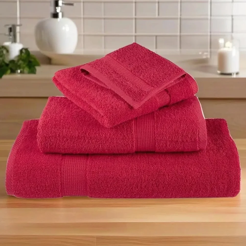 Genérico Toallas Baño Grandes,Bath Towels Juego de Toallas Rojas Premium (2 Unidades, extragrandes, 100 x 200 cm, 600 g/m²), Suaves y absorbentes