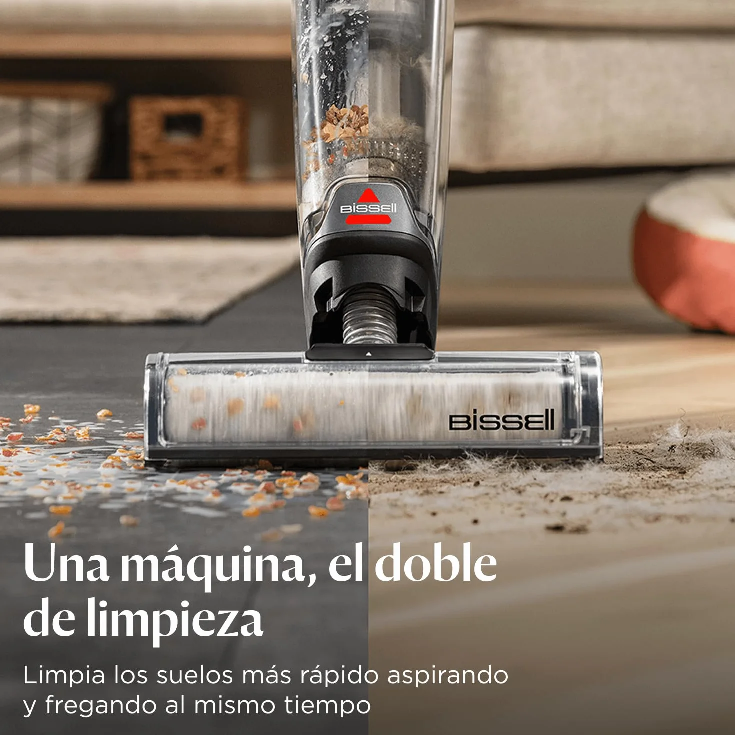Bissell CrossWave OmniForce, Aspiradora de Mano Sin Cable, Aspirado y Mopa al Mismo Tiempo o Solo Modo Aspirado, Escoba Vertical Potente, Vacuum Cleaner de Agua, 240m² Limpieza Multisuperficie, 3912N