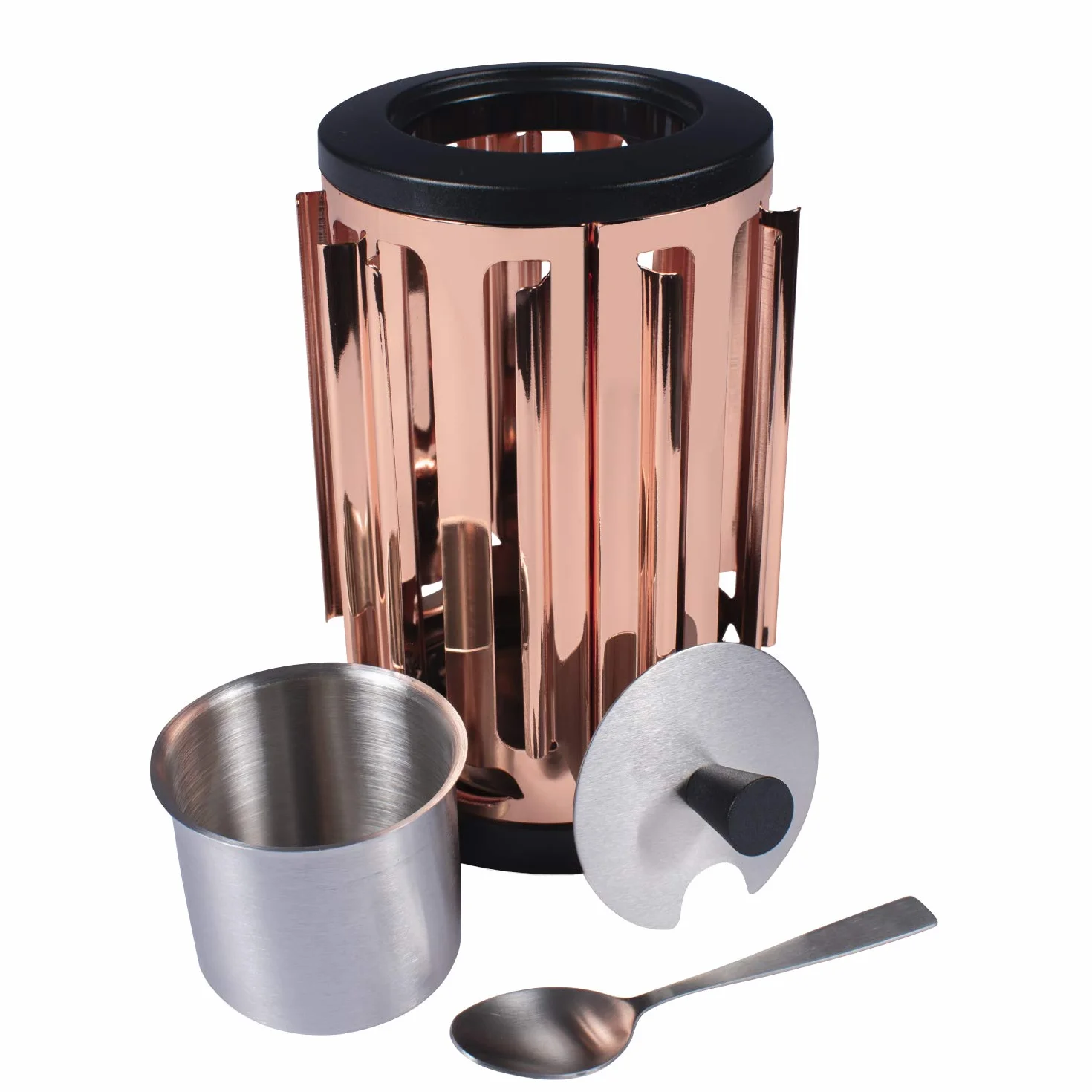 Portacápsulas Café Giratorio 360° Compatible Nespresso Dolce Gusto Organizador 24 Acero Inoxidable