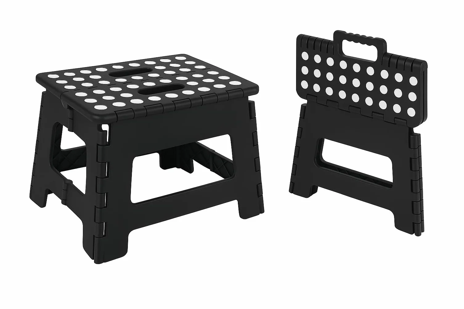 Taburete plegable 22 cm antideslizante negro para baño infantil camping picnic hogar