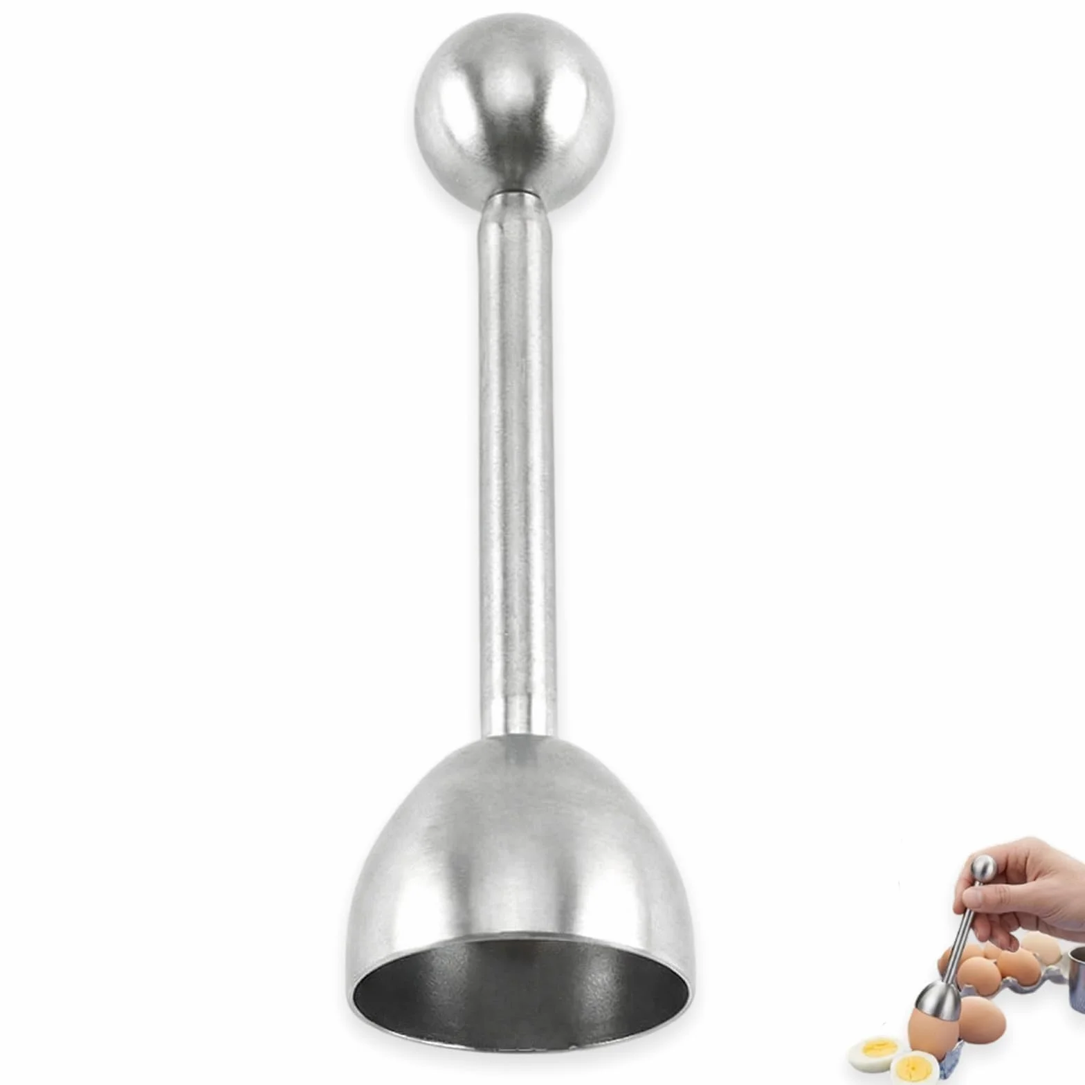 Abridor de Huevos de Acero Inoxidable, Cortador de Cáscara para Huevos Hervidos