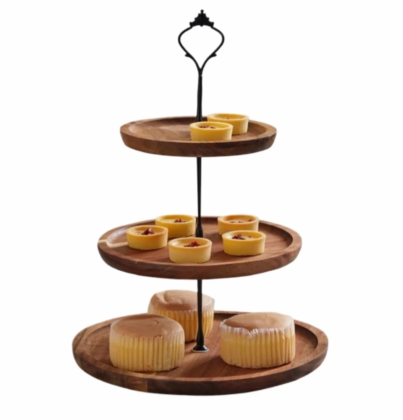 Soporte para Tartas Soporte De Madera For Cupcakes Y Postres con Bandeja For Servir Pedestal Expositor