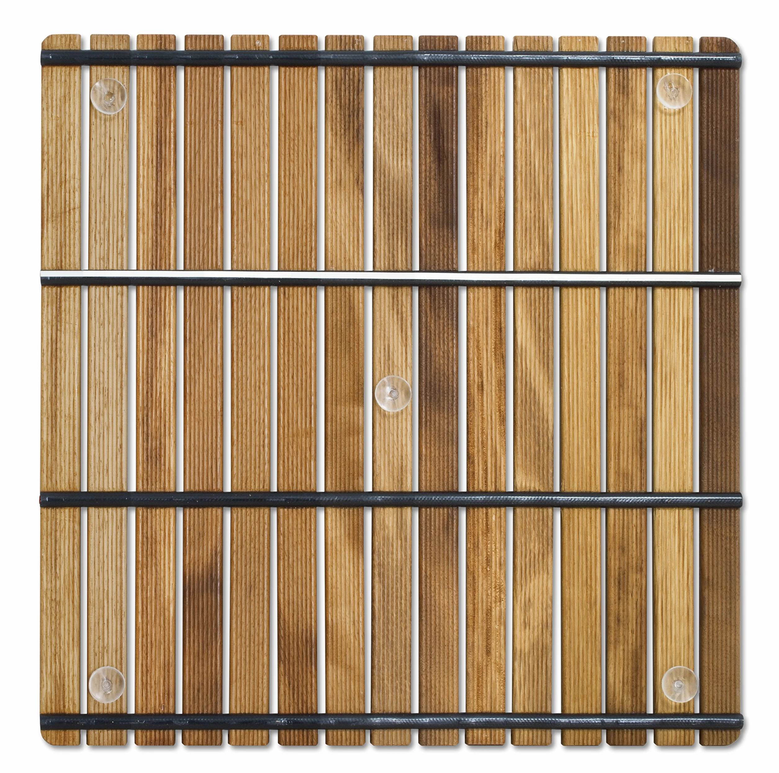 Tarima/Alfombra Flexible para Ducha y baño, en Madera de Teca (60 x 60 cm)