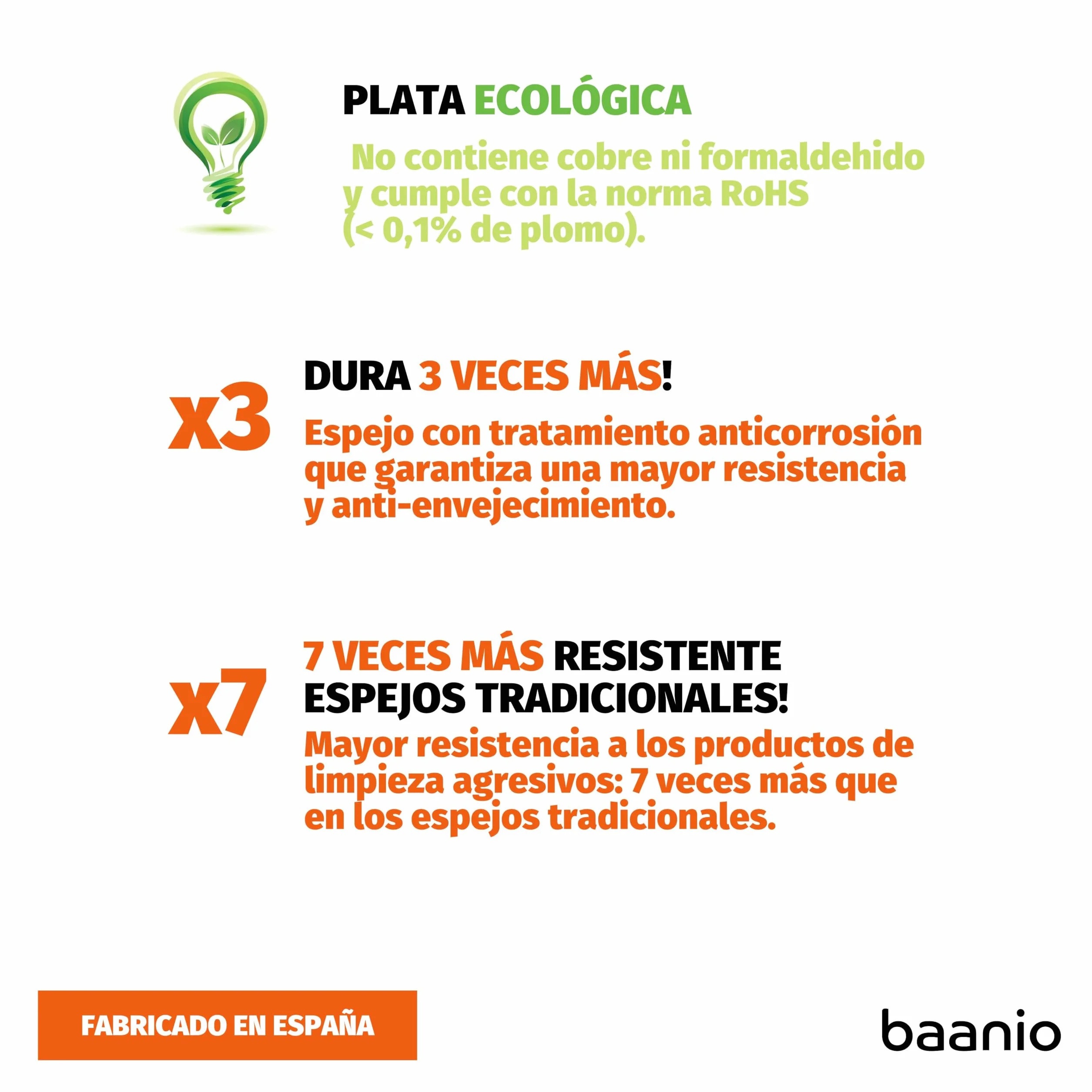 Espejo Baño con Luz Cálida 80x100 cm Estel | Espejo Baño Led Retroiluminado con Antivaho | Vidrio Resistente 4 mm, Plata Ecológica sin Cobre | Montaje Horizontal o Vertical | Diseño Moderno