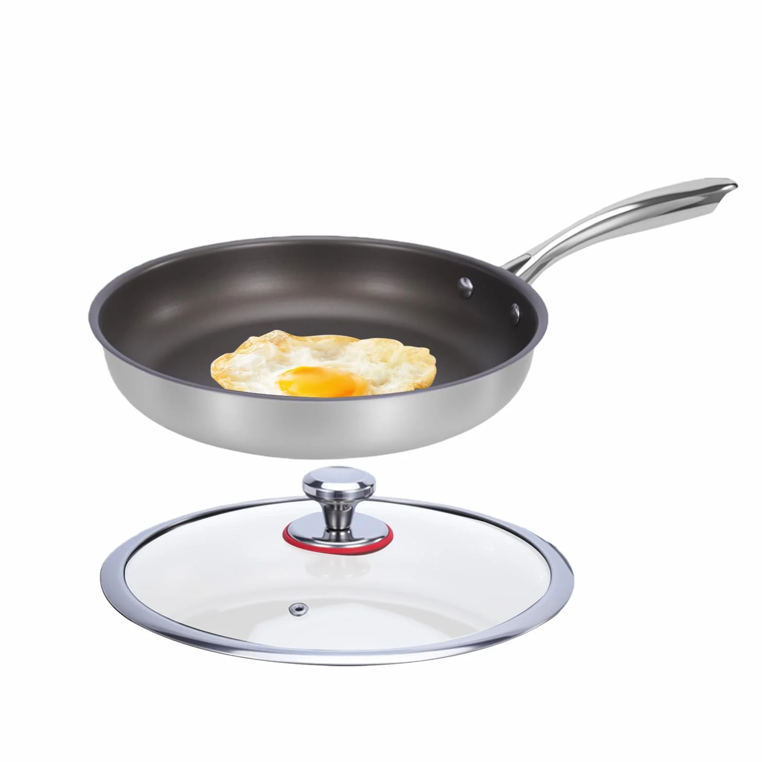 Sartén de Titanio Utensilios de Cocina Antiadherentes | Sartén para Hogar Para Cocineros Caseros Principiantes Preparación Comidas Huevos Carnes Apartamento Camping Viajes en RV