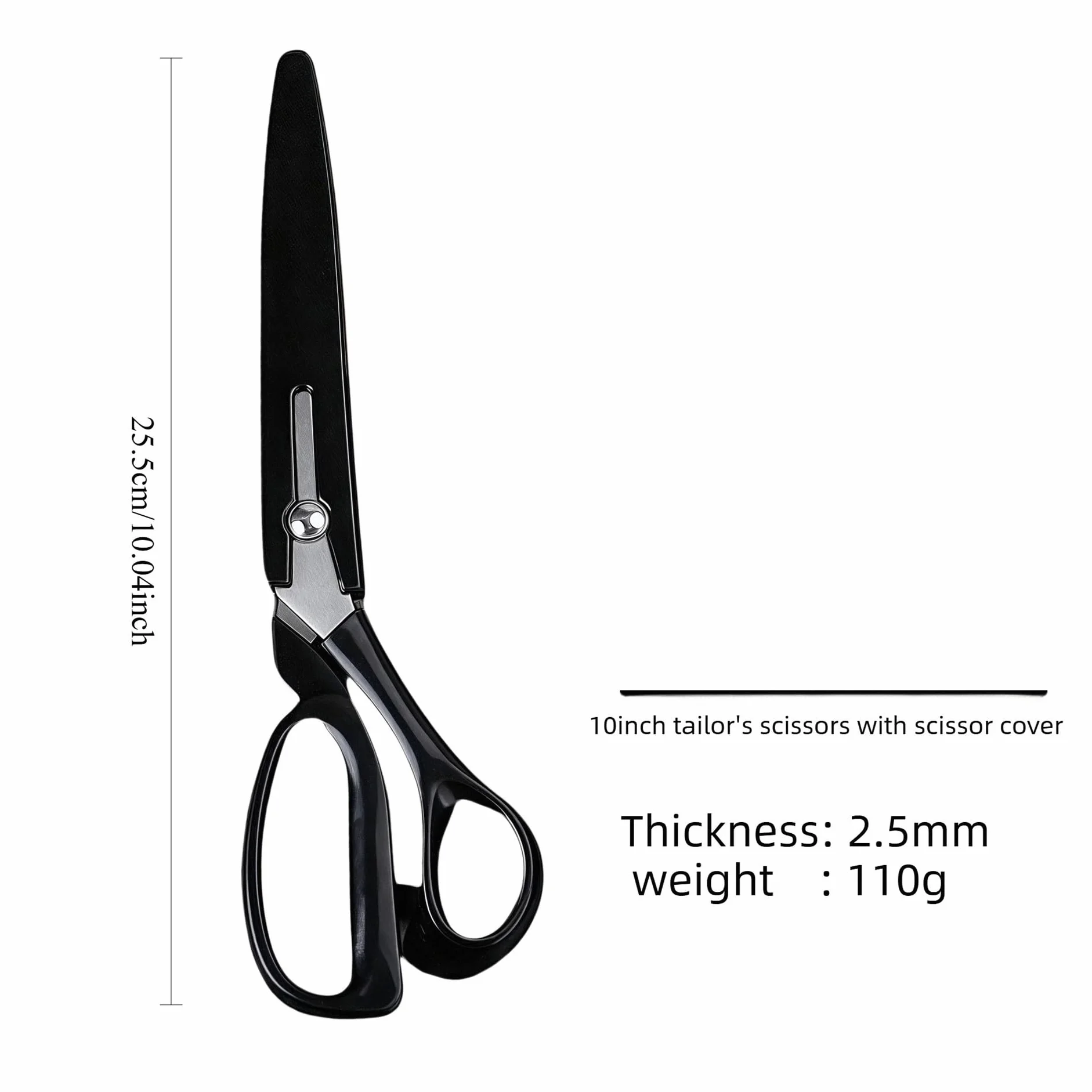 Tijeras de sastre acero inoxidable 10 pulgadas for corte tela cuero, herramienta fabricación ropa artesanal costura DIY(2 PCS)