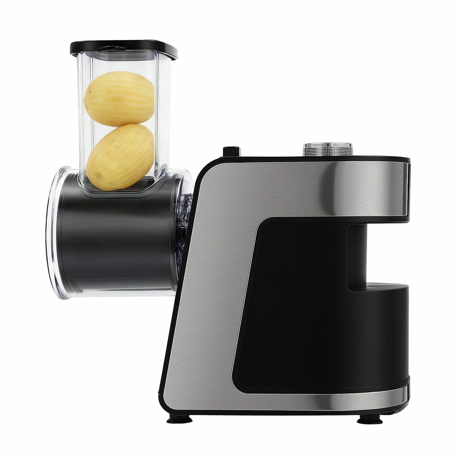 Cortador eléctrico de verduras de 1000 W, de acero inoxidable, rallador de verduras multifuncional con 10 cuchillas de repuesto, para patatas, rábanos, cebollas
