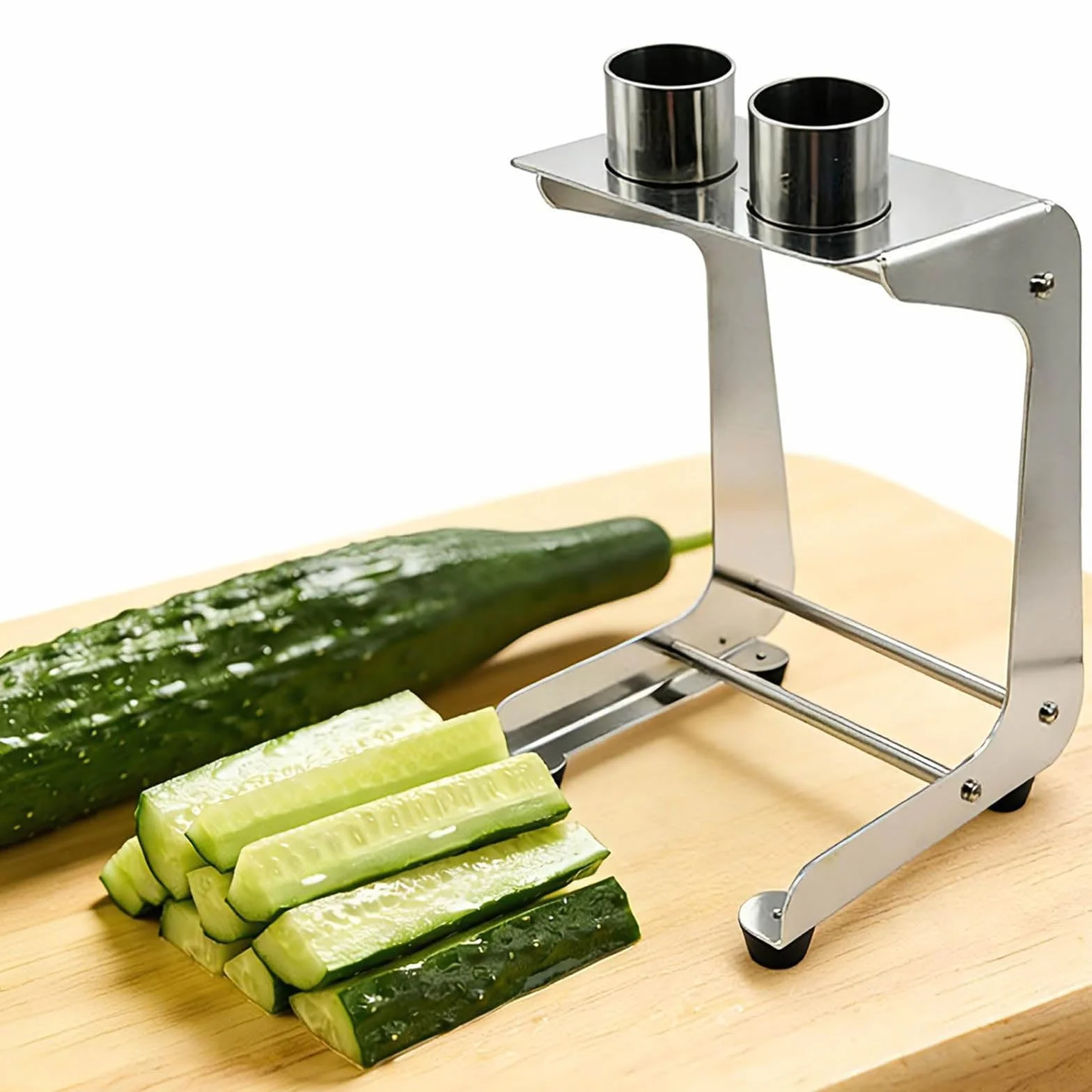 Cortador manual de verduras de acero inoxidable, 10 rebanadas por minuto con 45 mm de diámetro y cuchillas reemplazables, ideal para ensaladas, cocinar y preparar sushi