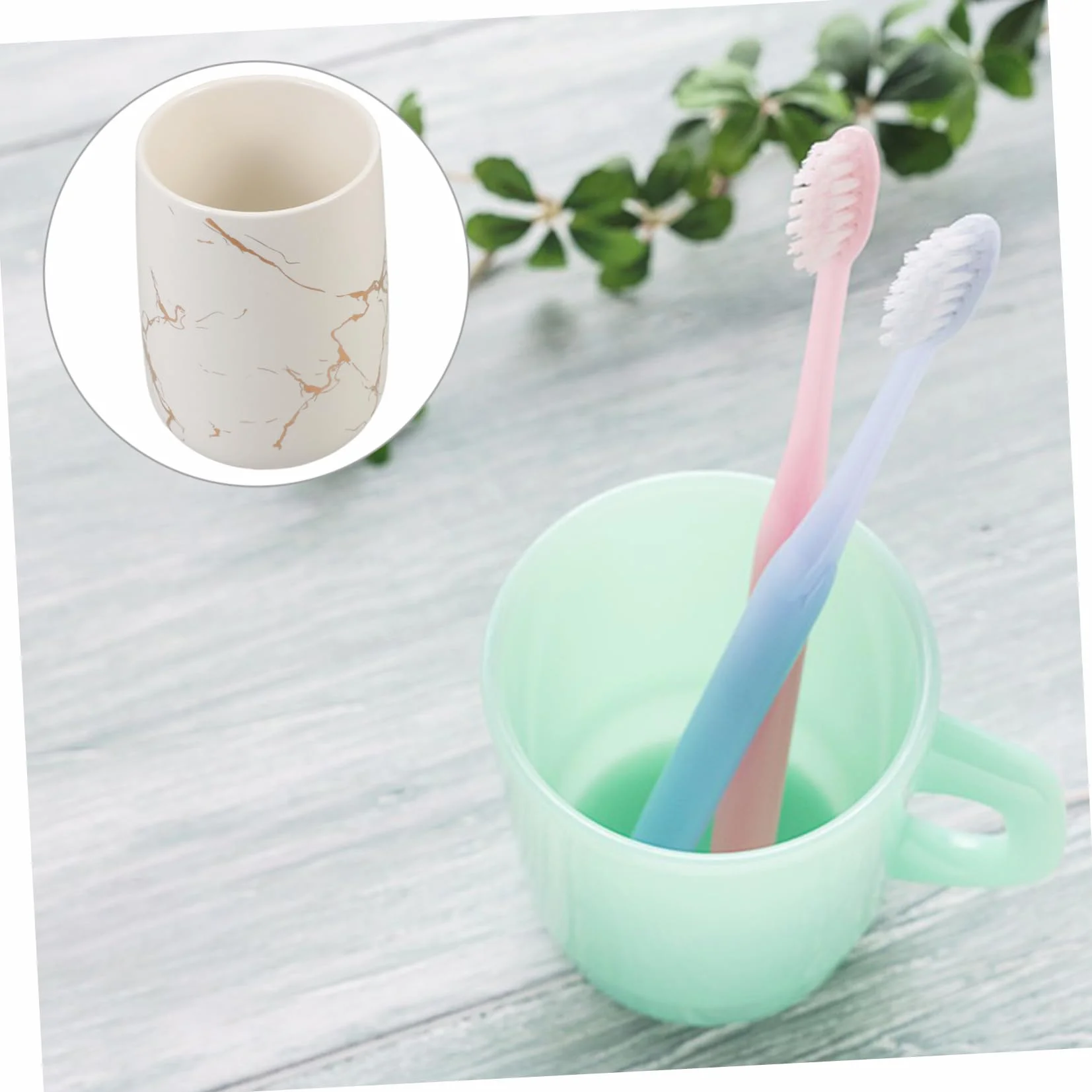 Cabilock Vaso Resistente Diseño para Cepillos de Blanco Dientes de Cerámica Moderno para Baño Accesorios de Baño Decorativos y Adecuado Doméstico