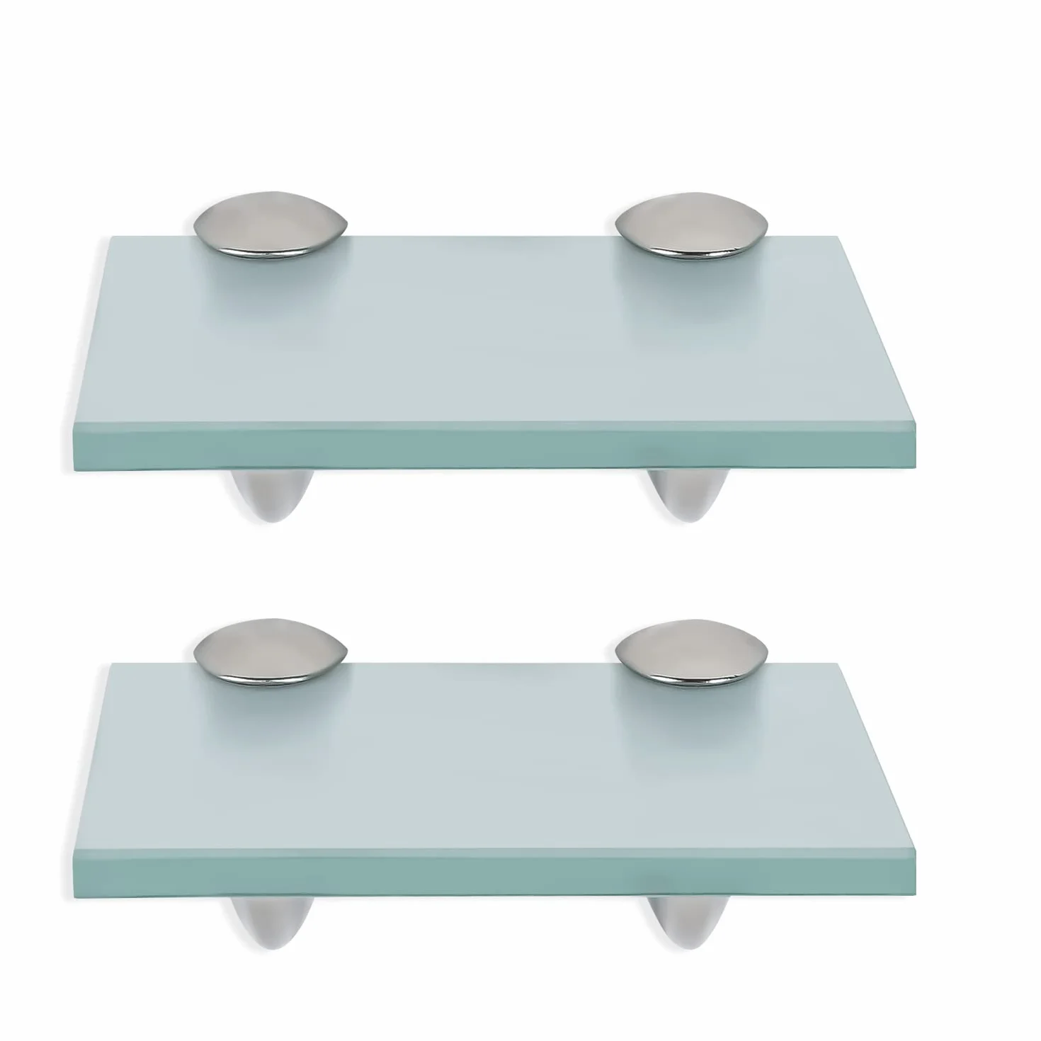 Randaco 2 estantes de cristal con soporte de pared, de cristal mate con cristal de seguridad templado de 8 mm y soporte, perfecto como estante de ducha/estante de baño para baño, cocina, balcón (20 x