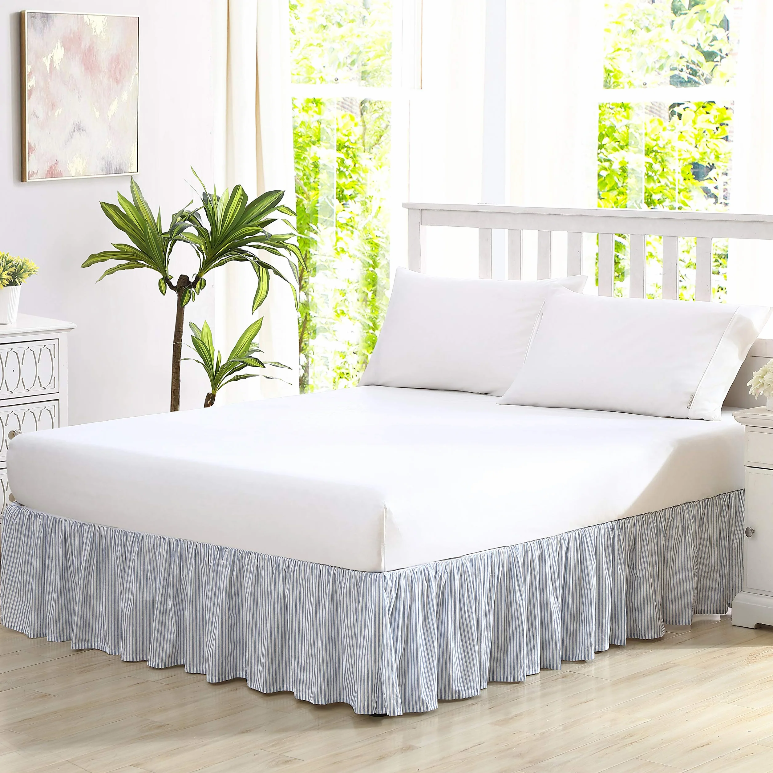 Laura Ashley Estilo Ligero y clásico, 100% algodón, Azul, tamaño King