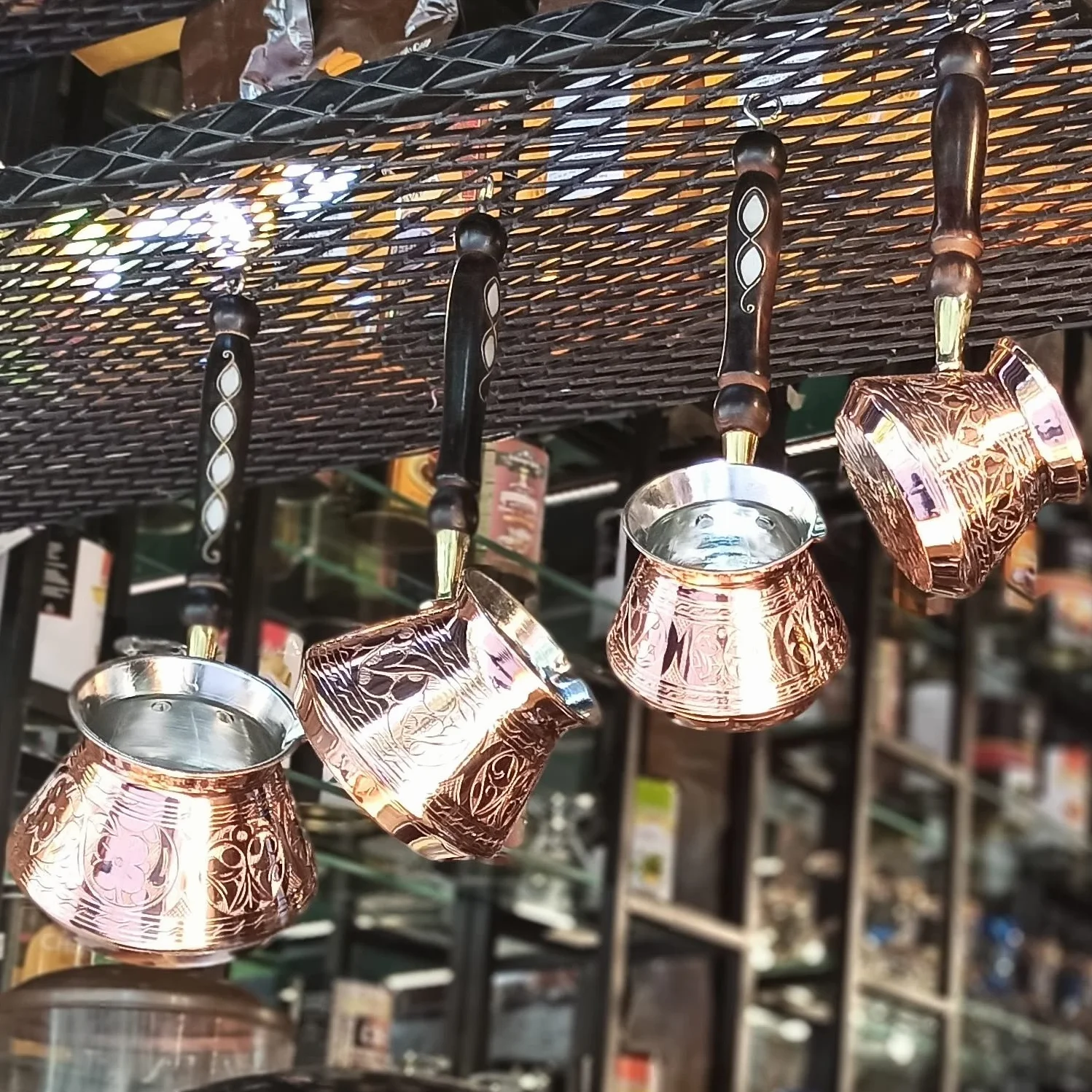 Serie ACI (mediano-13 onzas líquidas) – Cafetera turca árabe griega turca de cobre sólido más gruesa con mango de madera, cafetera de estufa, Jazzve, Cezve, Ibrik, Briki, Café Turco