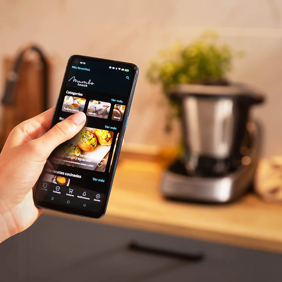 Cecotec Robot de Cocina Multifunción Mambo 11090. 1600 W, 37 Funciones, APP, Báscula y Jarra de 3,3 Litros de Acero inoxidable apta para Lavavajillas, Recetario y Accesorios