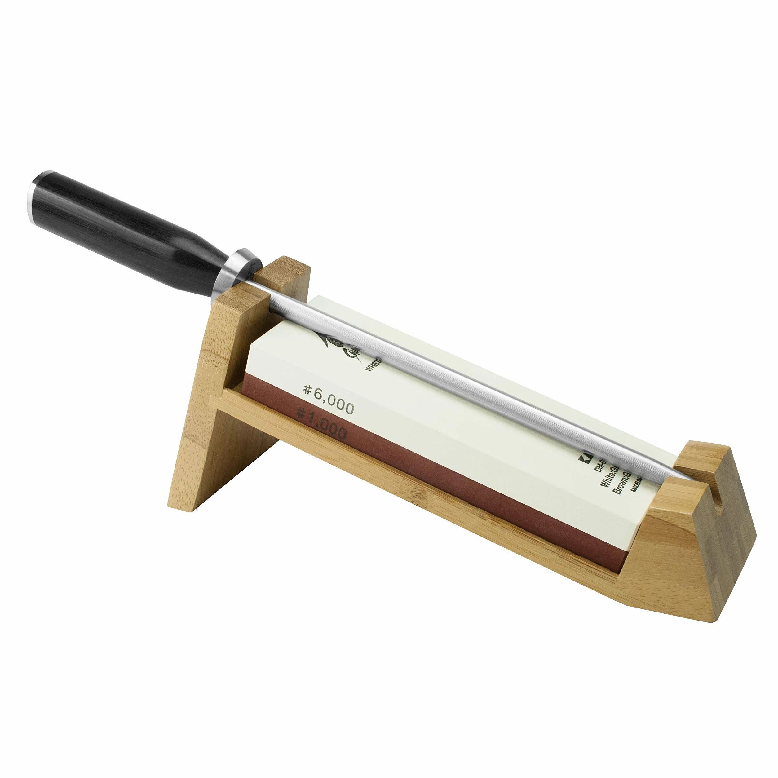 Shun DM0610 Classic - Sistema de afilado de piedra de afilar (3 piezas, madera, 9 pulgadas)
