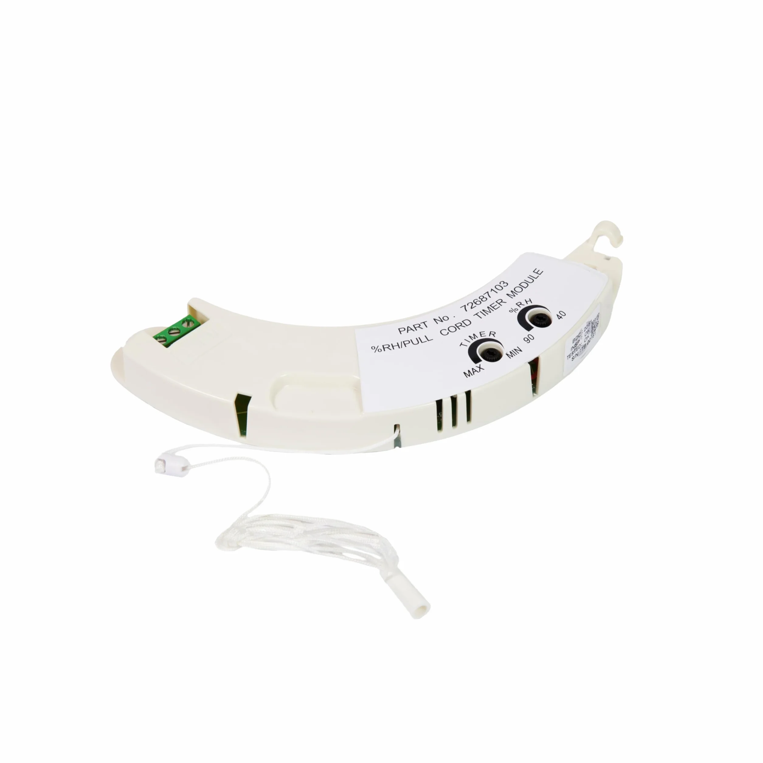 Airflow iCON HTM Módulo Plug‑in – Sensor de Humedad (40–90% HR), Temporizador Ajustable 2–45 Min y Activación por Cuerda de Tiro – Compatible con Extractores iCON 15, 30 y 60, Garantía de 3 Años
