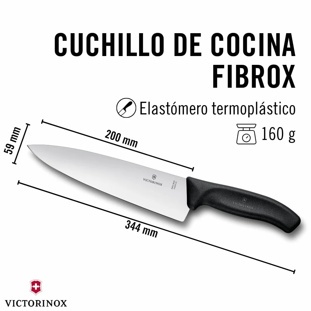 Victorinox 6.8063.20B Swiss Classic - Cuchillo para tallar (20 cm), color negro
