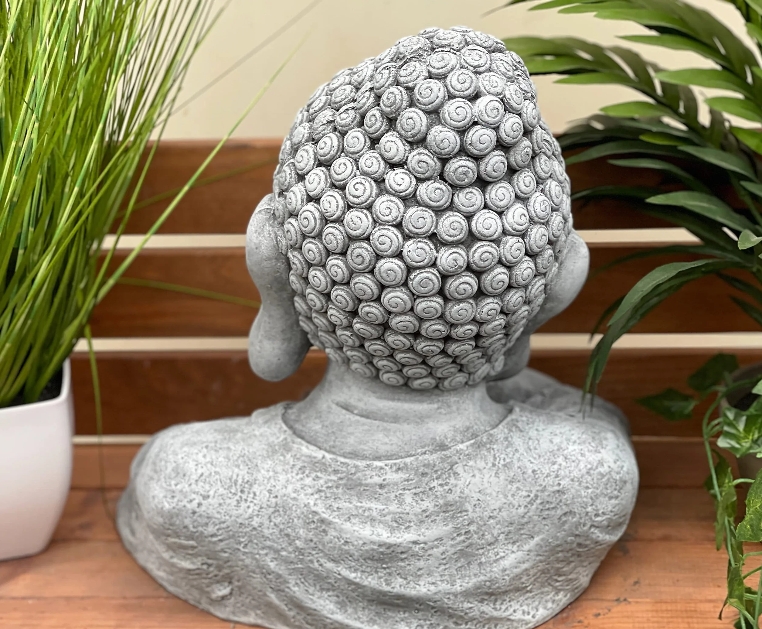 stoneandstyle Buda Shiva Busto XL resistente a las heladas piedra fundida maciza, aprox. 18,6 kg