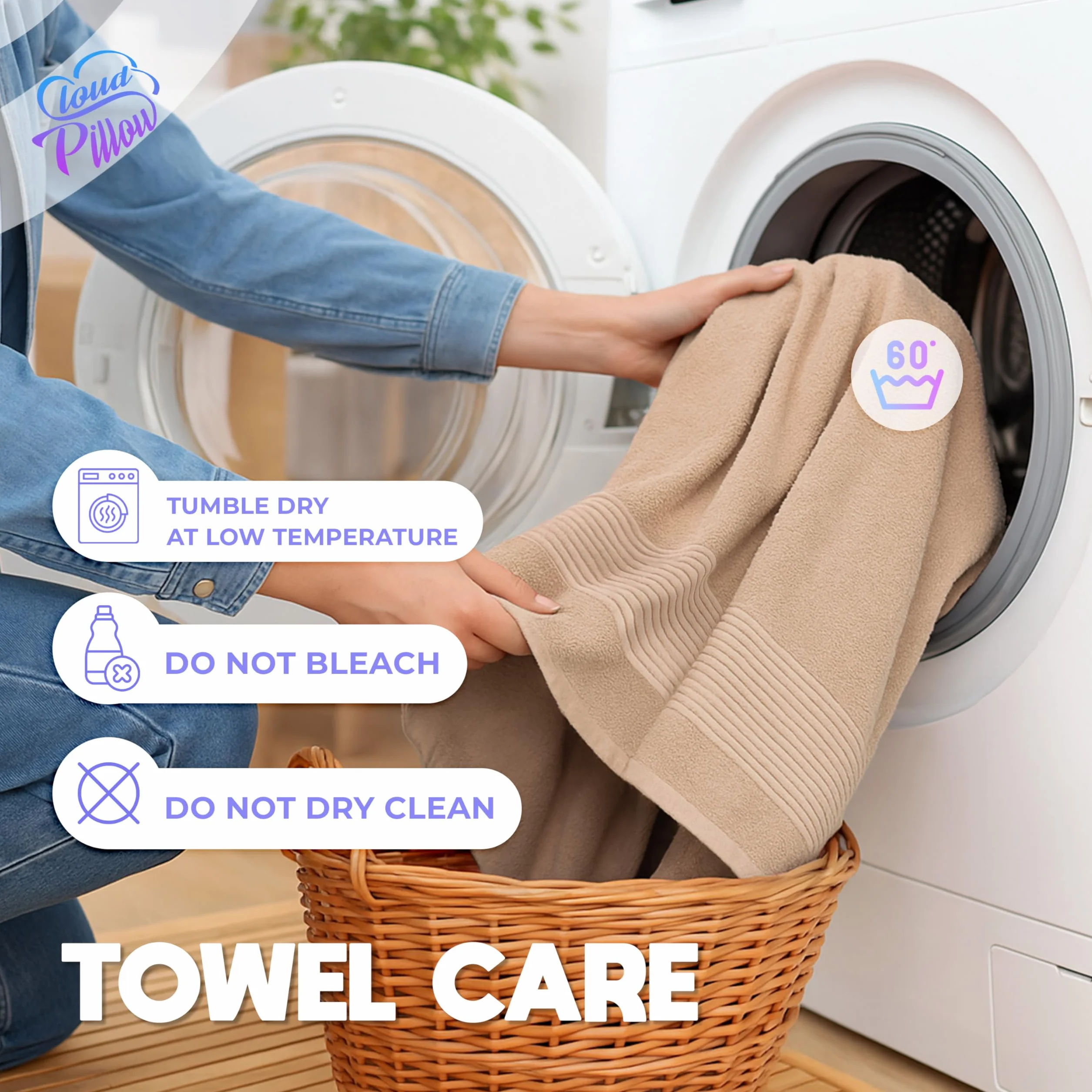 Cloud Pillow Toallas baño 100x150 2 Piezas - 100% Algodón – 500 g/m2 - Suaves, Absorbentes y Duraderas - Oeko-Tex - Ideal para Hogar y Wellness | 100% algodón, 500 g/m², suaves, absorbentes y resistentes, toallas de baño, textiles de baño y toallas de bañ