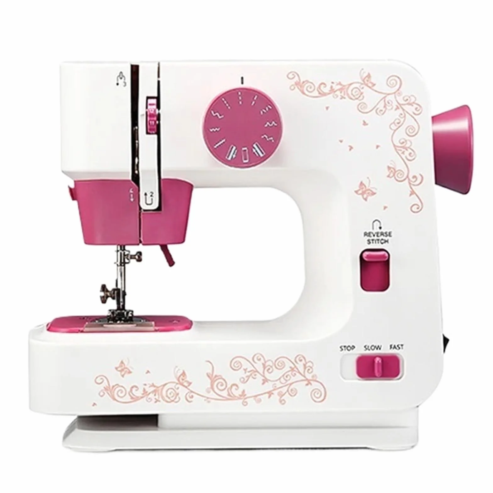 Máquina De Coser Eléctrica Escritorio For El Hogar, Overlock For Ropa DIY, 2 Velocidades, 12 Puntadas, Batería Portátil/adaptador DC Potente Silenciosa Y Estable