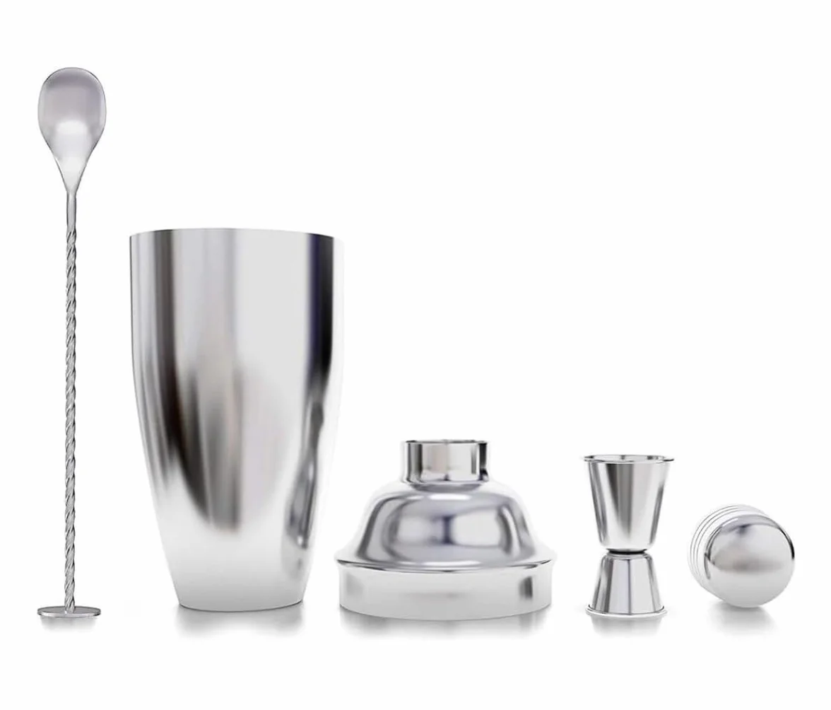 Coctelera para Cócteles Juego de Coctelera Mezclador de Acero Inoxidable de 3 Piezas para Principiantes, Juego de Herramientas para Tienda de té y Leche, coctelera Coctelera de Cóctel