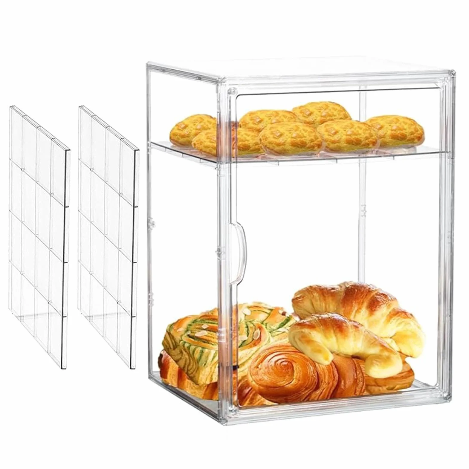 Expositor De Pastelería Expositor Ajustable Transparente De Acrílico | Esquinera para encimera, esquina, despensa, sándwich, tostada, hogaza, masa, bollo, mantequilla,