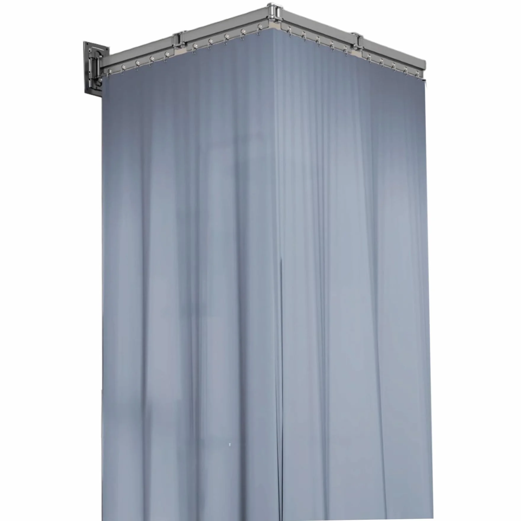 Cortina de ducha retráctil, cortina de ducha plegable resistente con aleación de aluminio, riel extraíble, estante de lavandería para baño, bañera de esquina, hogar, 4 pliegues.