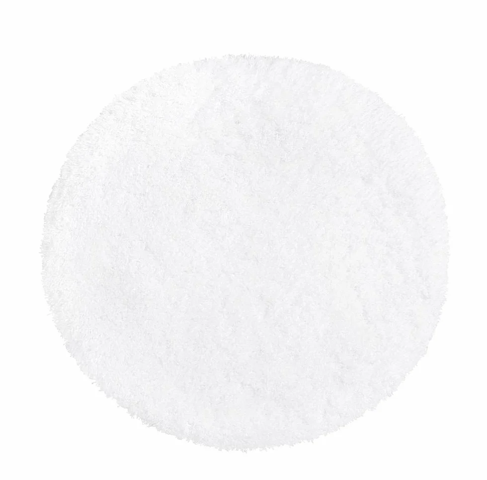 PANA Alfombra de baño redonda de pelo largo en varios colores y tamaños, de microfibra suave, antideslizante y lavable, diámetro de 71 cm, color: blanco