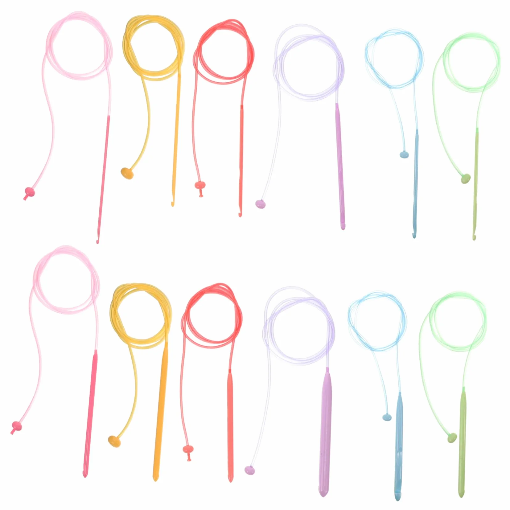 SHINEOFI 5 Juegos Ganchillo De Bucle Cross Stitch Agujas Circulares Kit Para Tejer Ganchillos Crochet Agujas Tejer Aguja De Ganchillo Herramienta Para Tejer Hilo El Plastico 12 Uds * 5